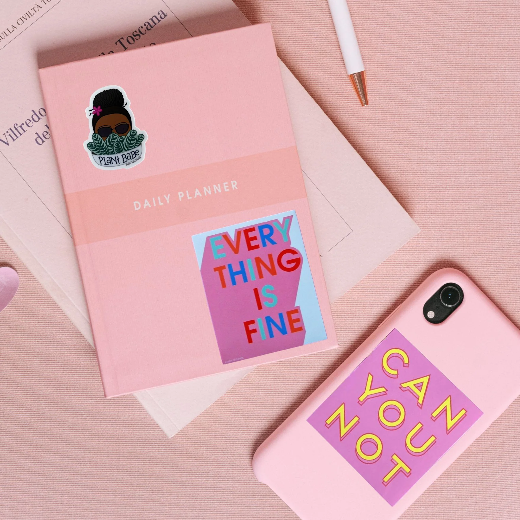 Can You Not Square Vinyl Sticker in Pink - Image 3