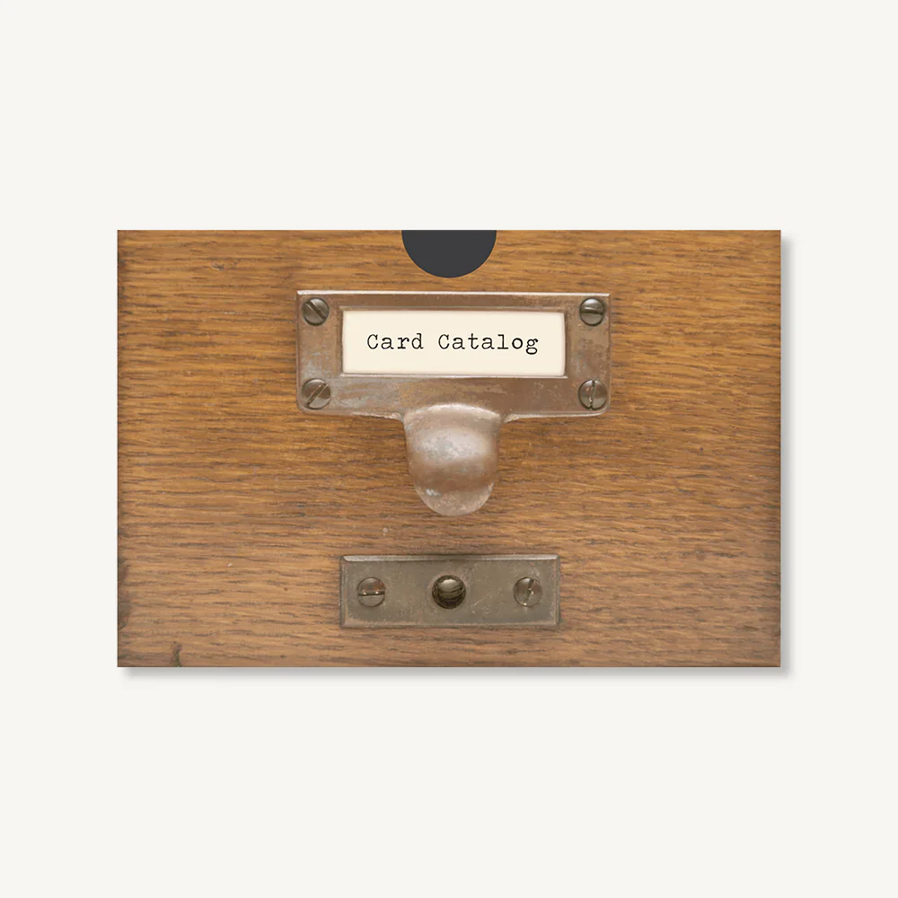 Card Catalog Notecard Set in Keepsake Tromp D'Oeil Box | Bibliophile Library Gifts Vintage Cards