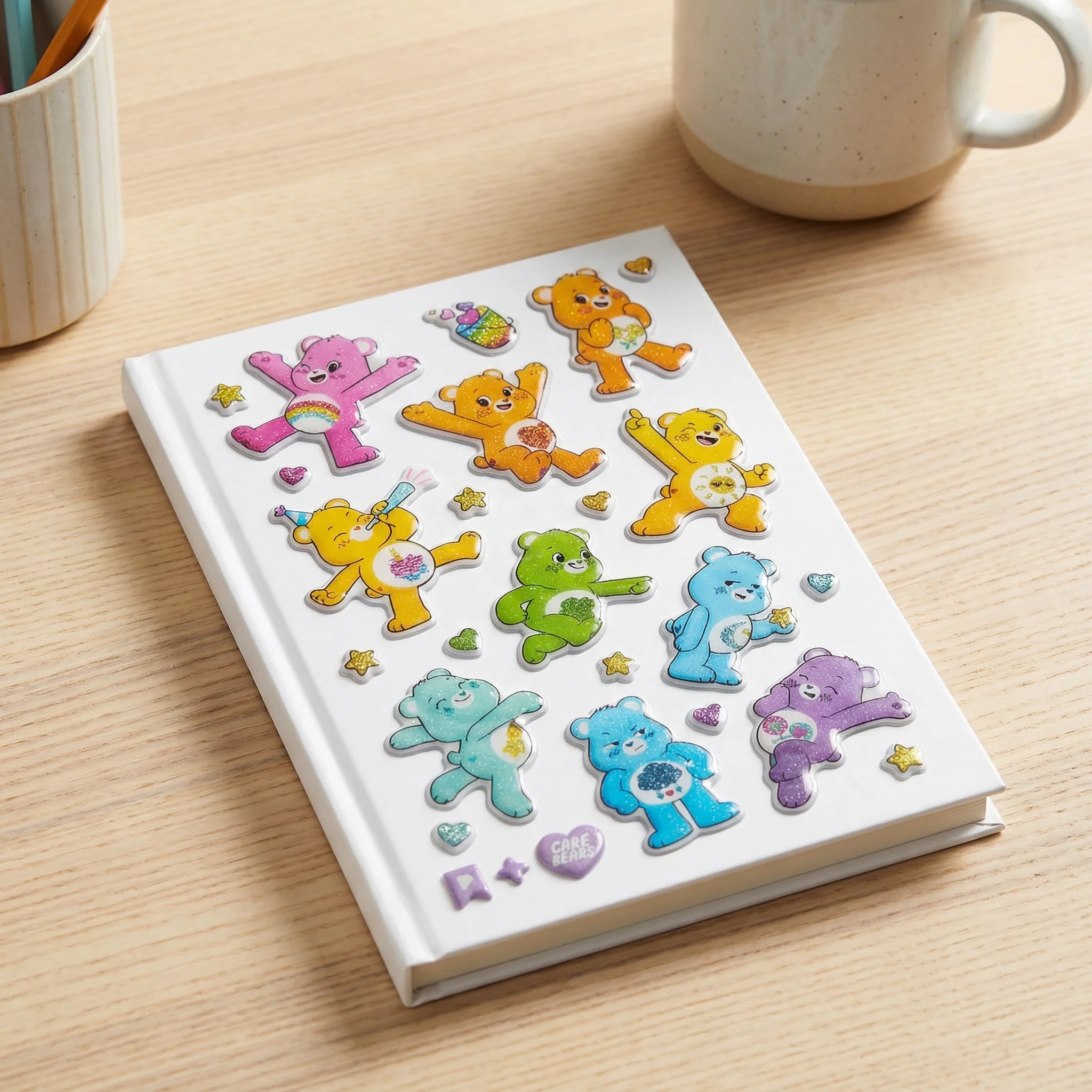 Care Bears Rainbow Friends Glitter Puffy Stickers | Cartoons Retro Decorative Decals | Sticker Lovers Collection - Image 2
