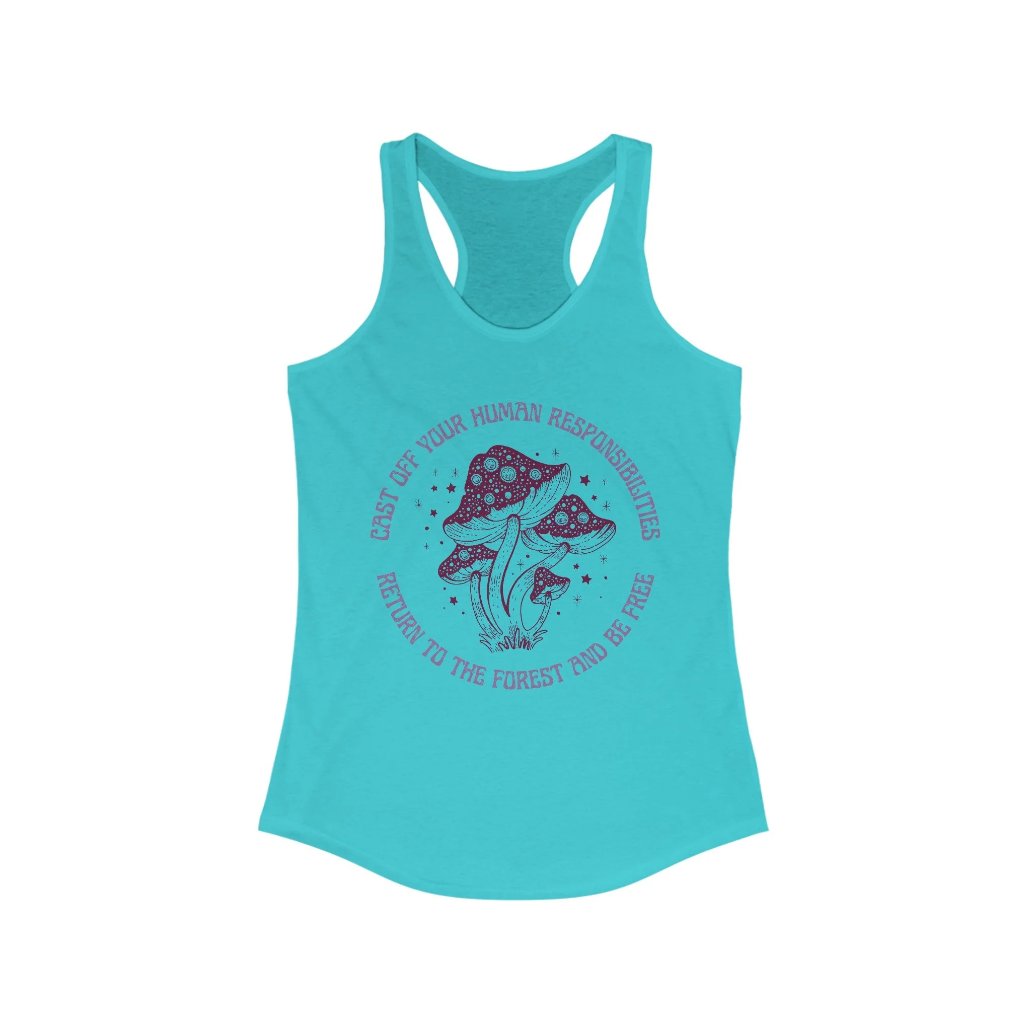 Cast Off Your Human Responsibilities Return to the Forest Women's Ideal Racerback Tank - Image 3