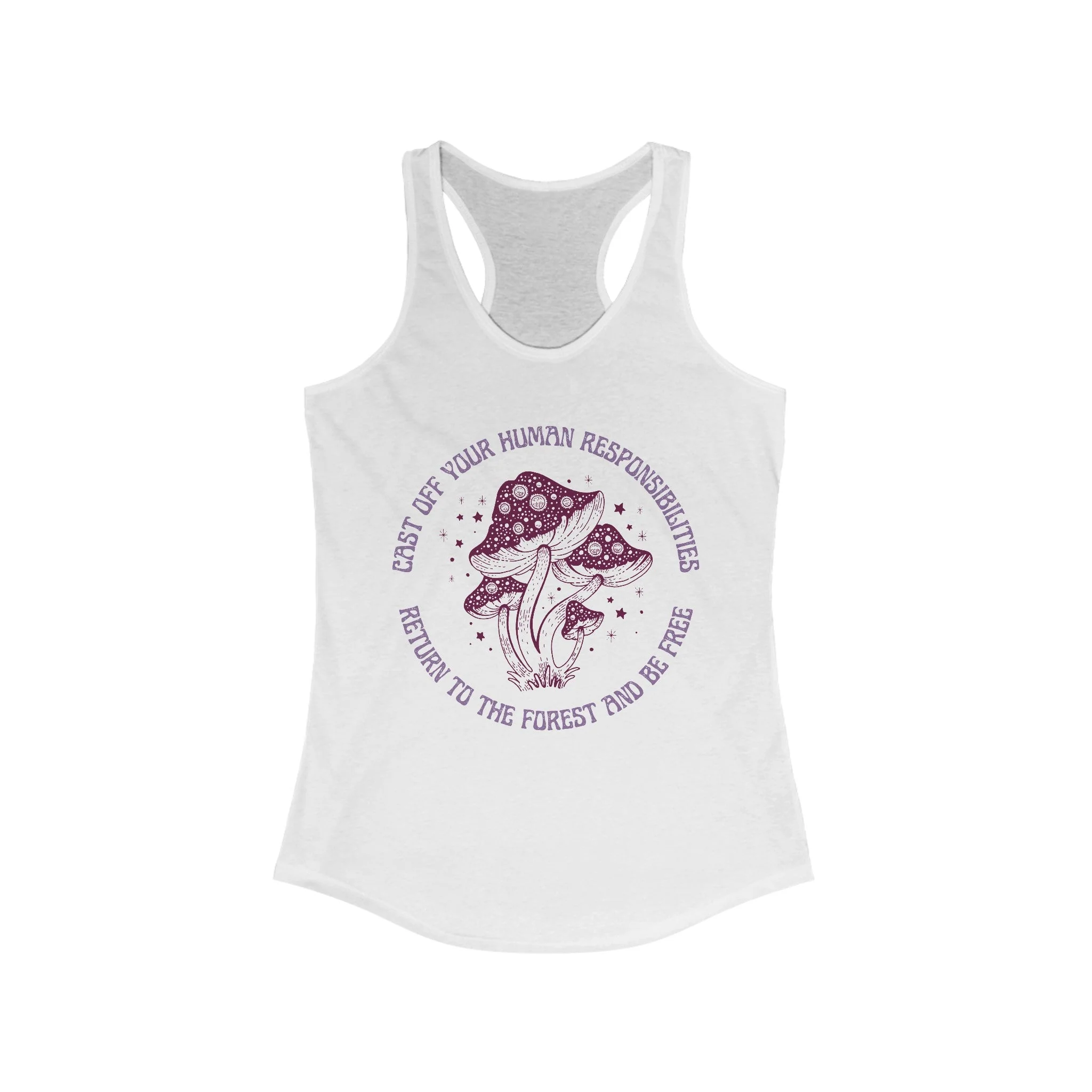 Cast Off Your Human Responsibilities Return to the Forest Women's Ideal Racerback Tank - Image 7