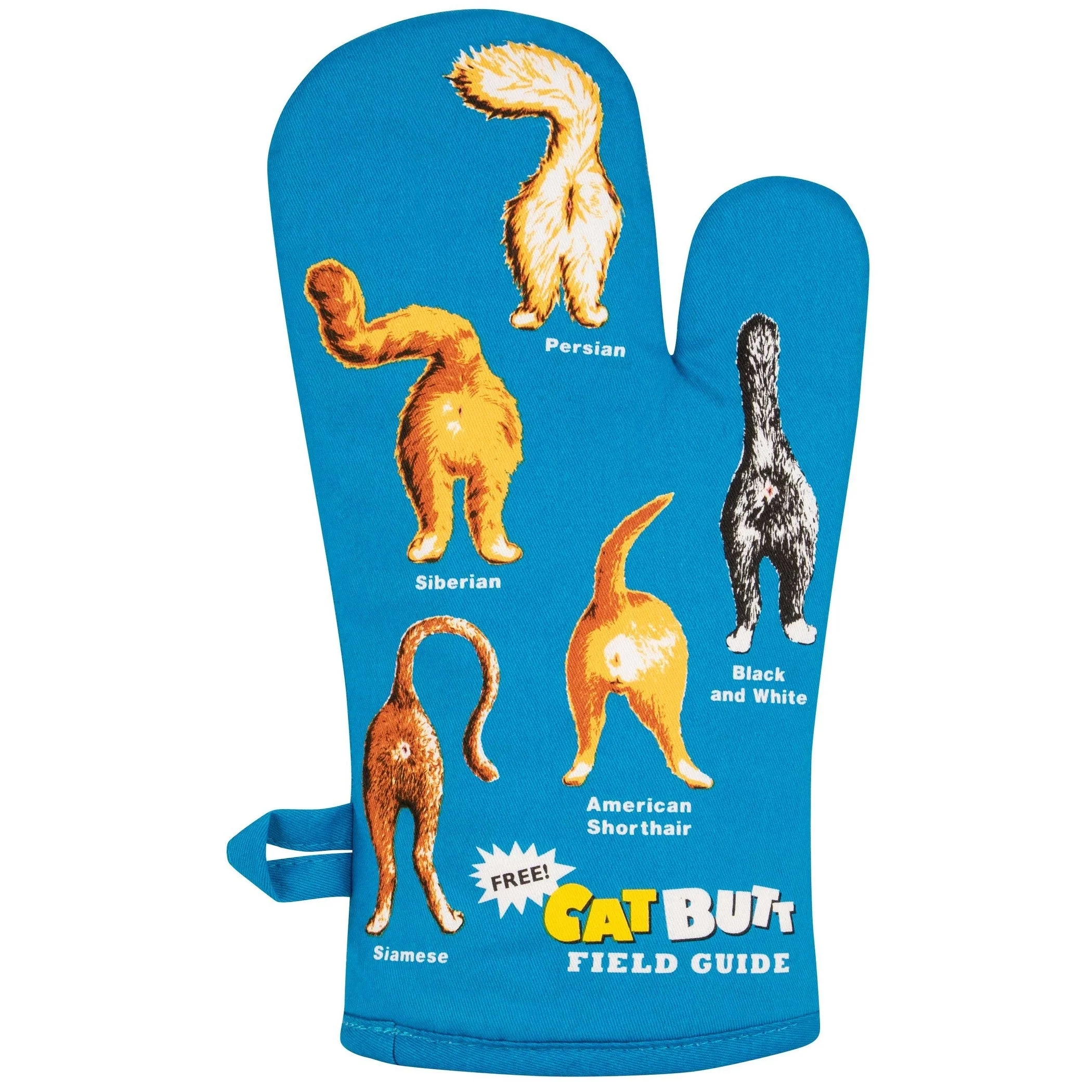 Cat Butt Oven Mitt | Funny Cat Thermal Pot Holder in Blue | BlueQ at GetBullish - Image 2