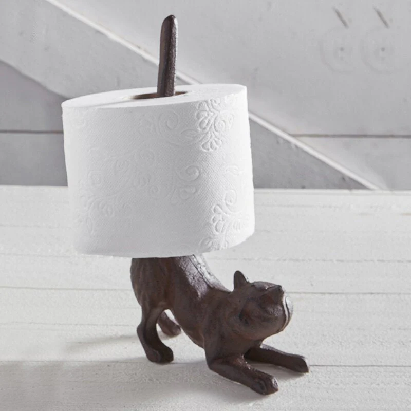 Cat Butt Cast Iron Tissue Holder | 9.5" Tall | Real Cast Iron, Virtually Indestructible - Image 2