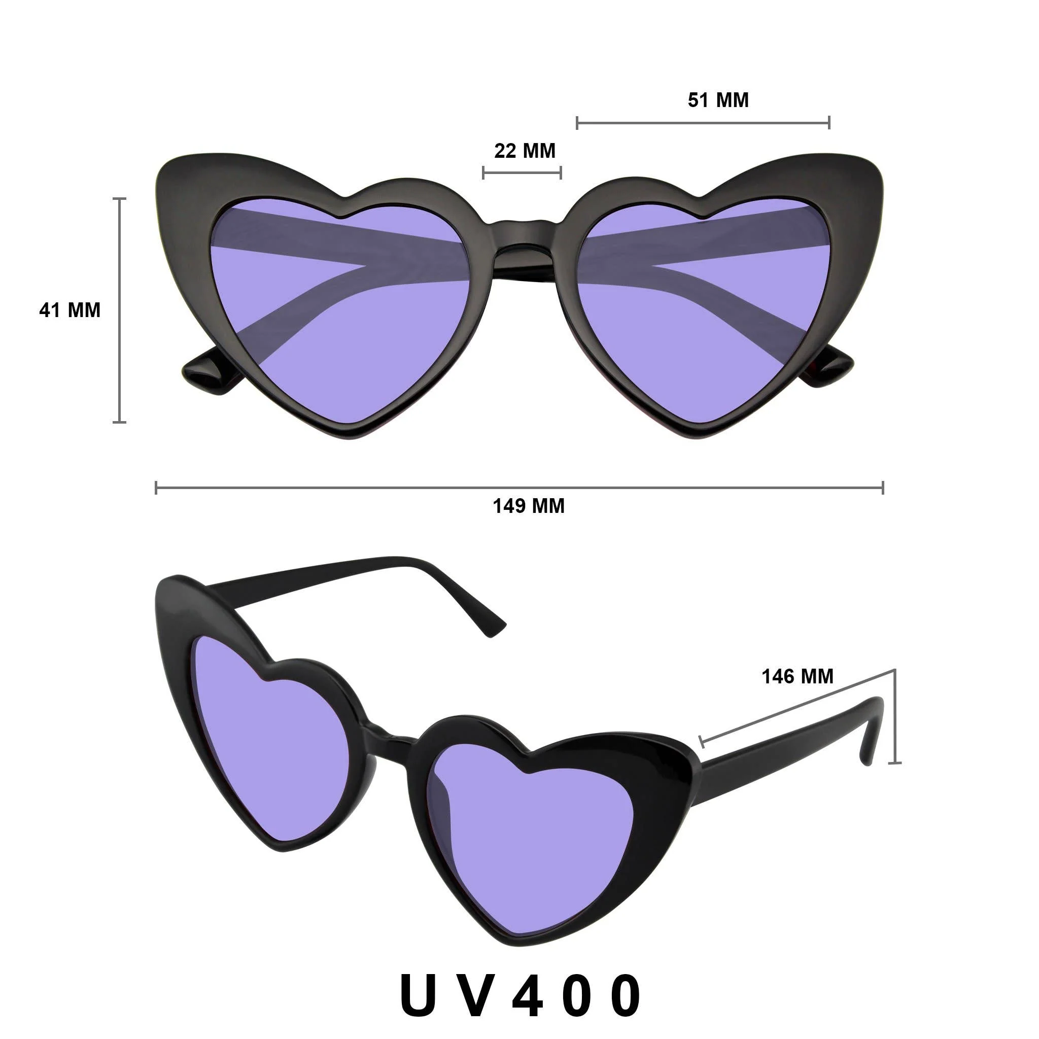 Cat Eye Heart Shape Sunglasses | Retro Festival Color Tinted Sunnies - Image 18