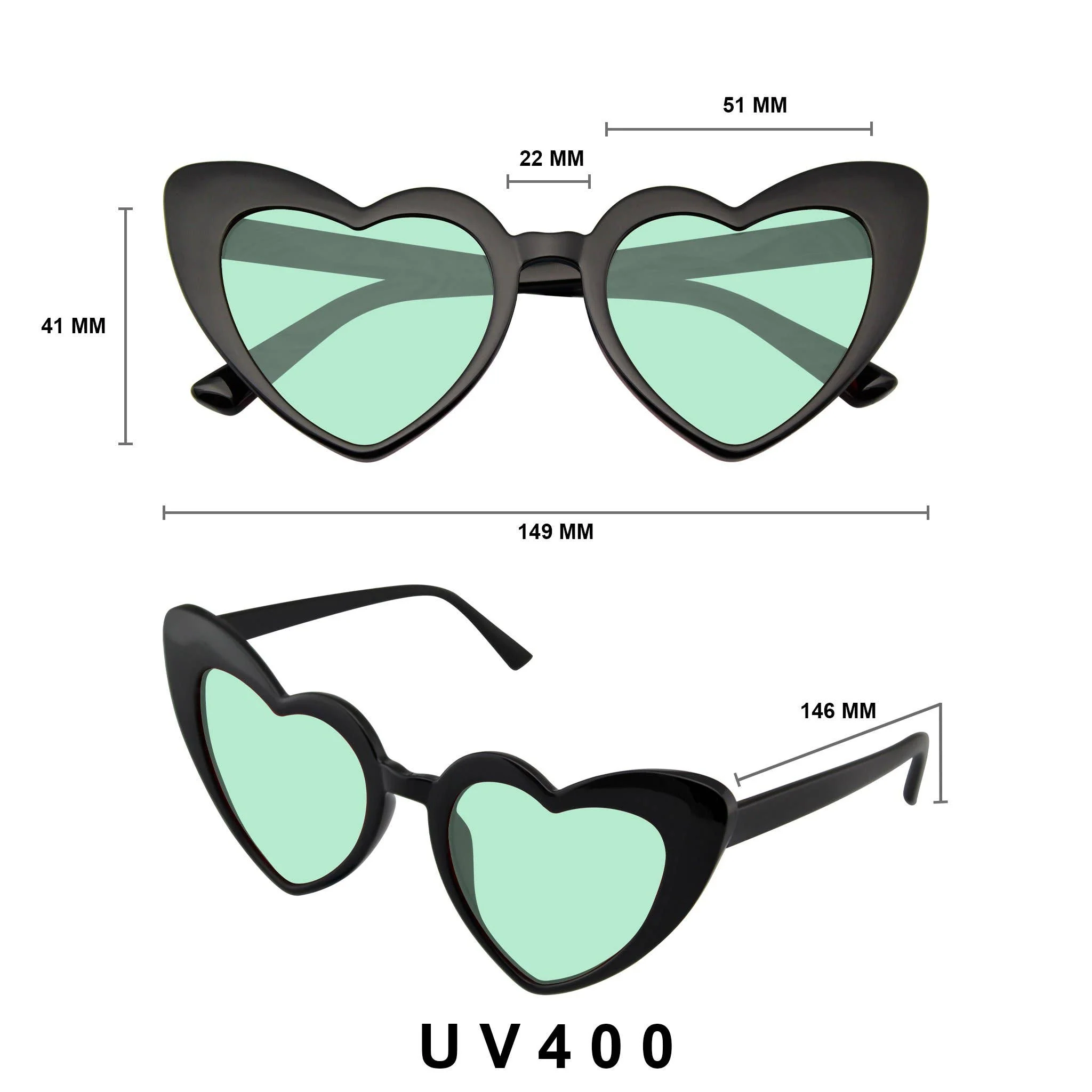 Cat Eye Heart Shape Sunglasses | Retro Festival Color Tinted Sunnies - Image 21