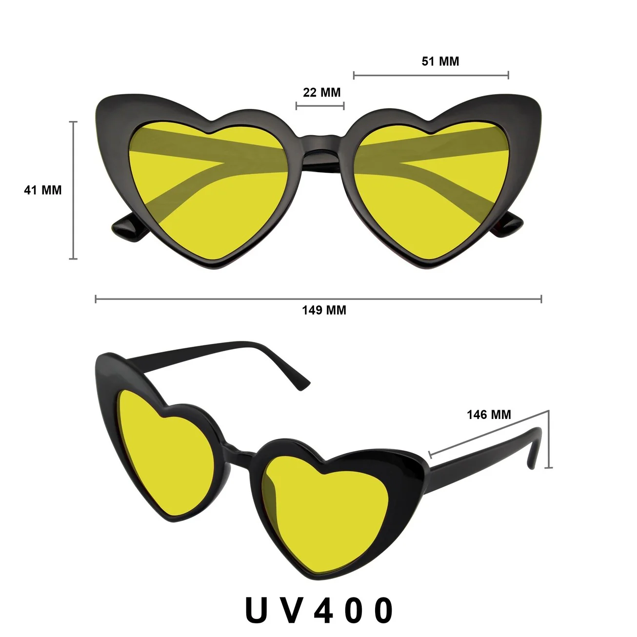 Cat Eye Heart Shape Sunglasses | Retro Festival Color Tinted Sunnies - Image 24