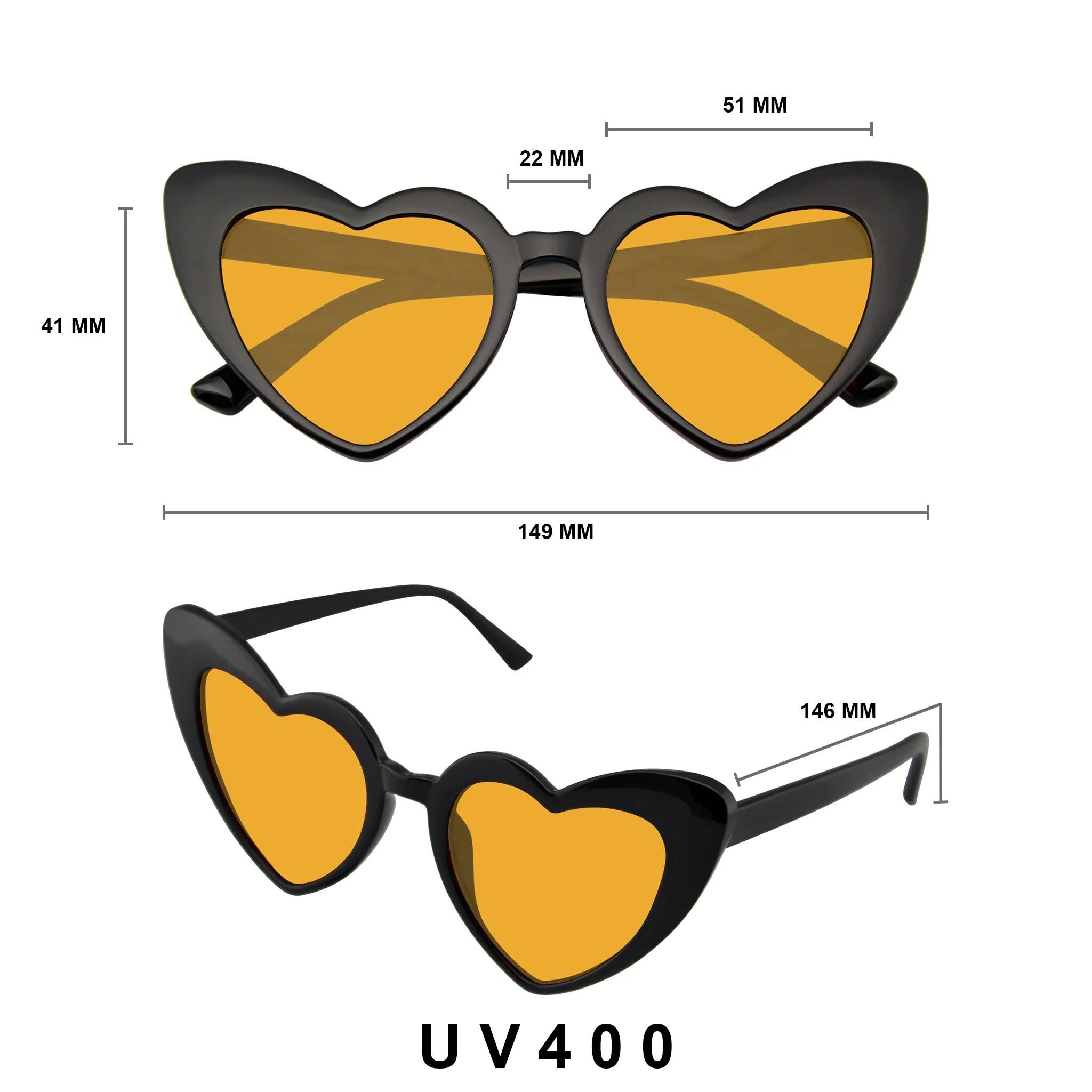 Cat Eye Heart Shape Sunglasses | Retro Festival Color Tinted Sunnies - Image 27