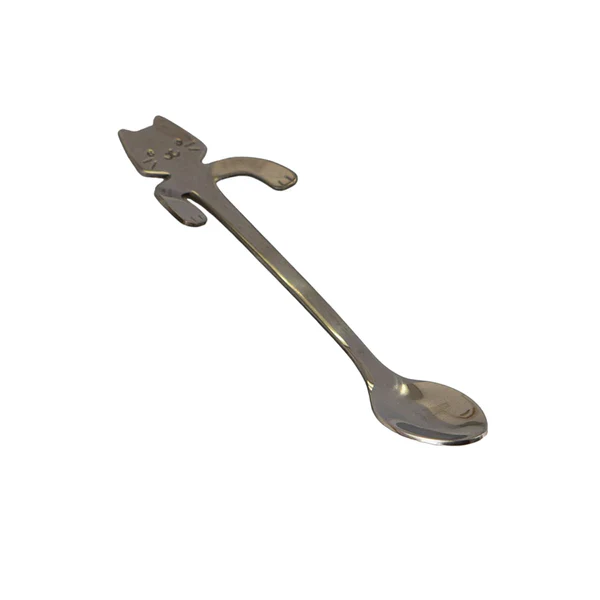Cat Hanging Tea Spoon in Gold Silver or Black | Stainless Steel Coffee & Tea Spoon for Cat Lovers | 4.5" - Image 11