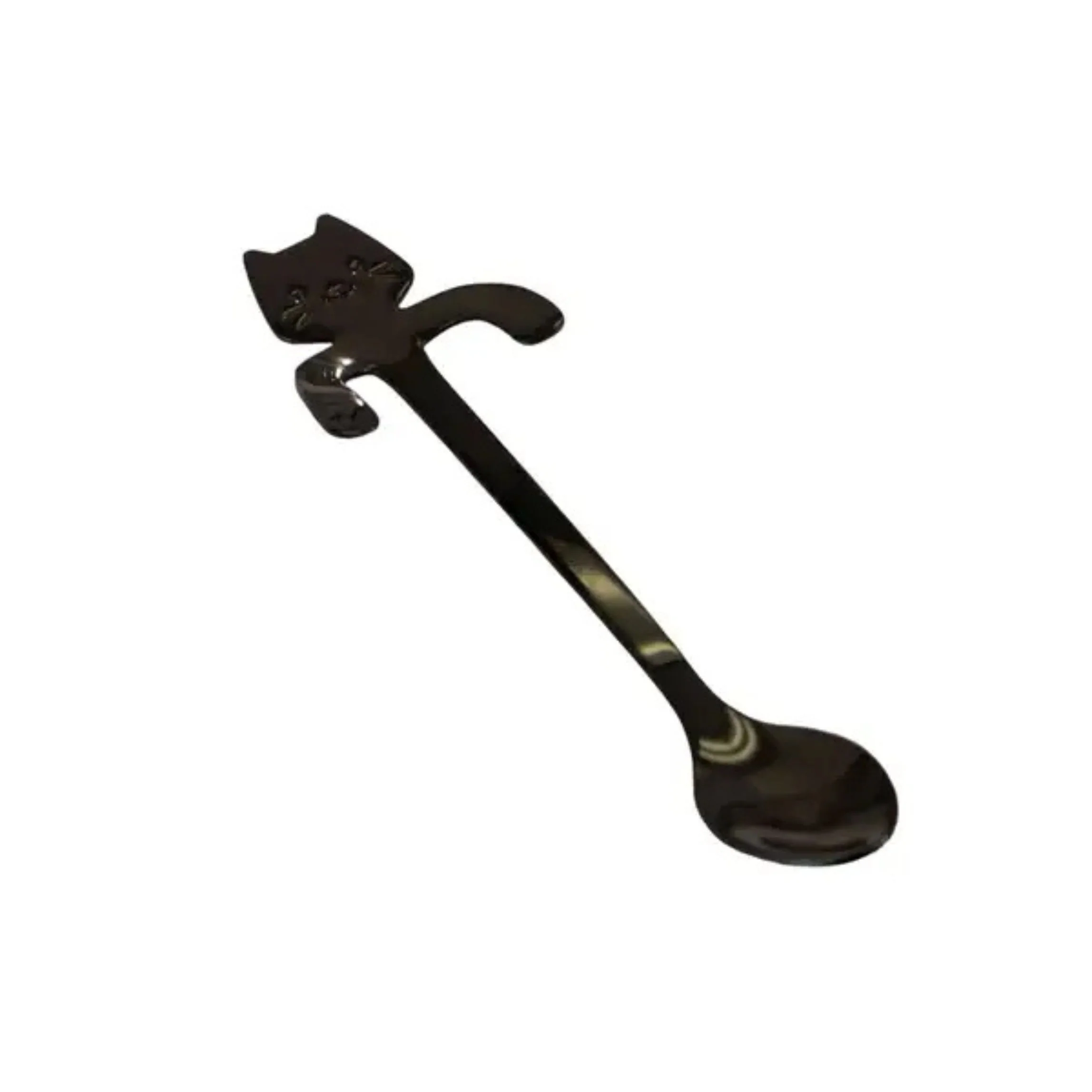 Cat Hanging Tea Spoon in Gold Silver or Black | Stainless Steel Coffee & Tea Spoon for Cat Lovers | 4.5" - Image 3