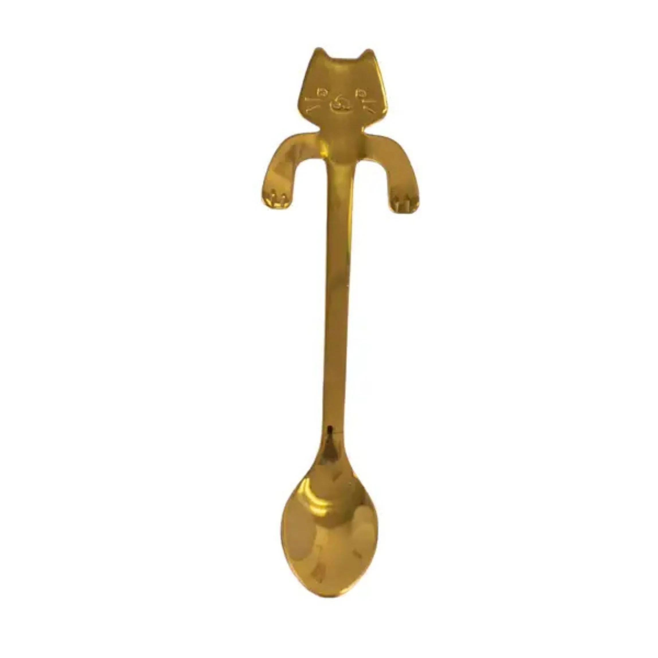 Cat Hanging Tea Spoon in Gold Silver or Black | Stainless Steel Coffee & Tea Spoon for Cat Lovers | 4.5" - Image 4