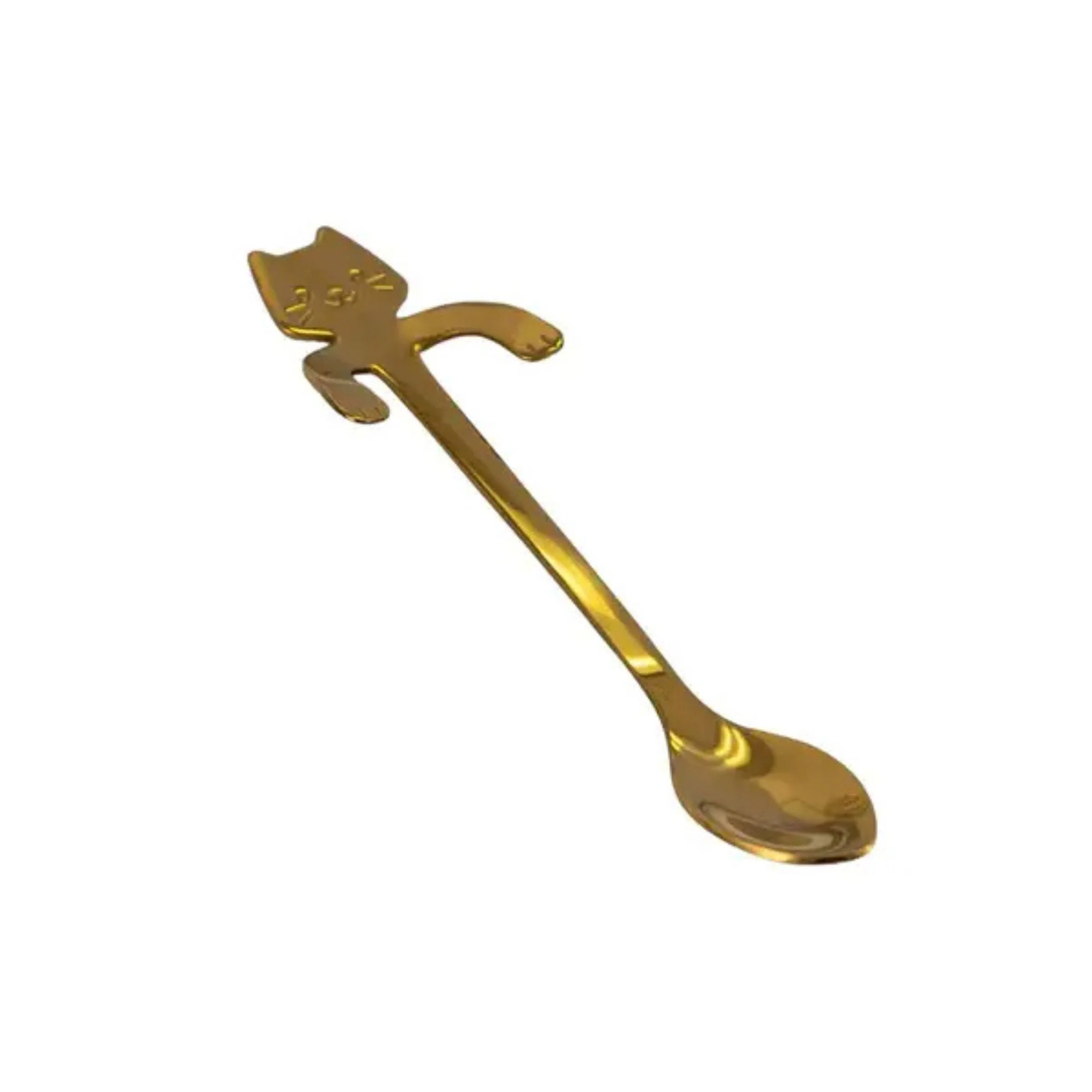 Cat Hanging Tea Spoon in Gold Silver or Black | Stainless Steel Coffee & Tea Spoon for Cat Lovers | 4.5" - Image 5