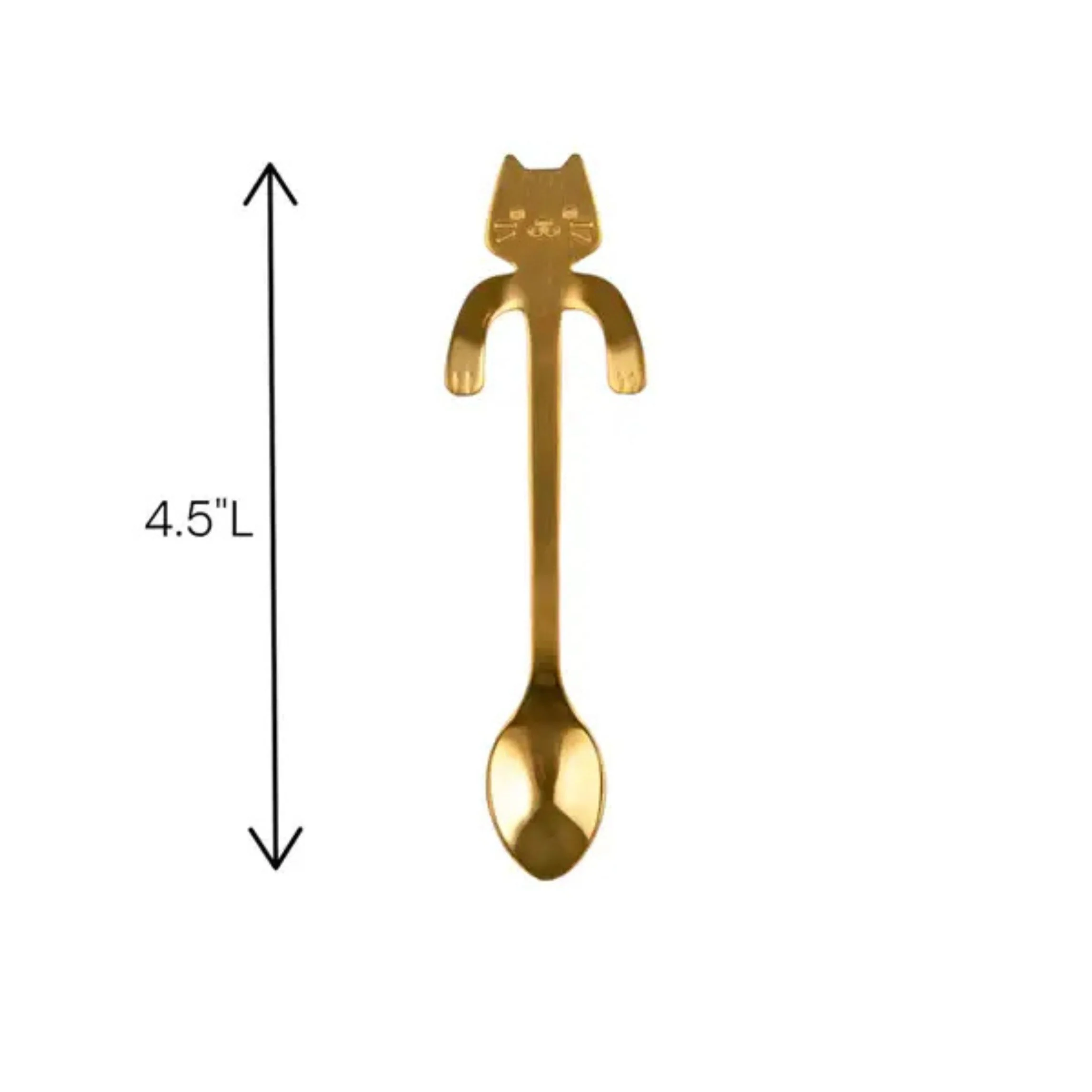 Cat Hanging Tea Spoon in Gold Silver or Black | Stainless Steel Coffee & Tea Spoon for Cat Lovers | 4.5" - Image 8
