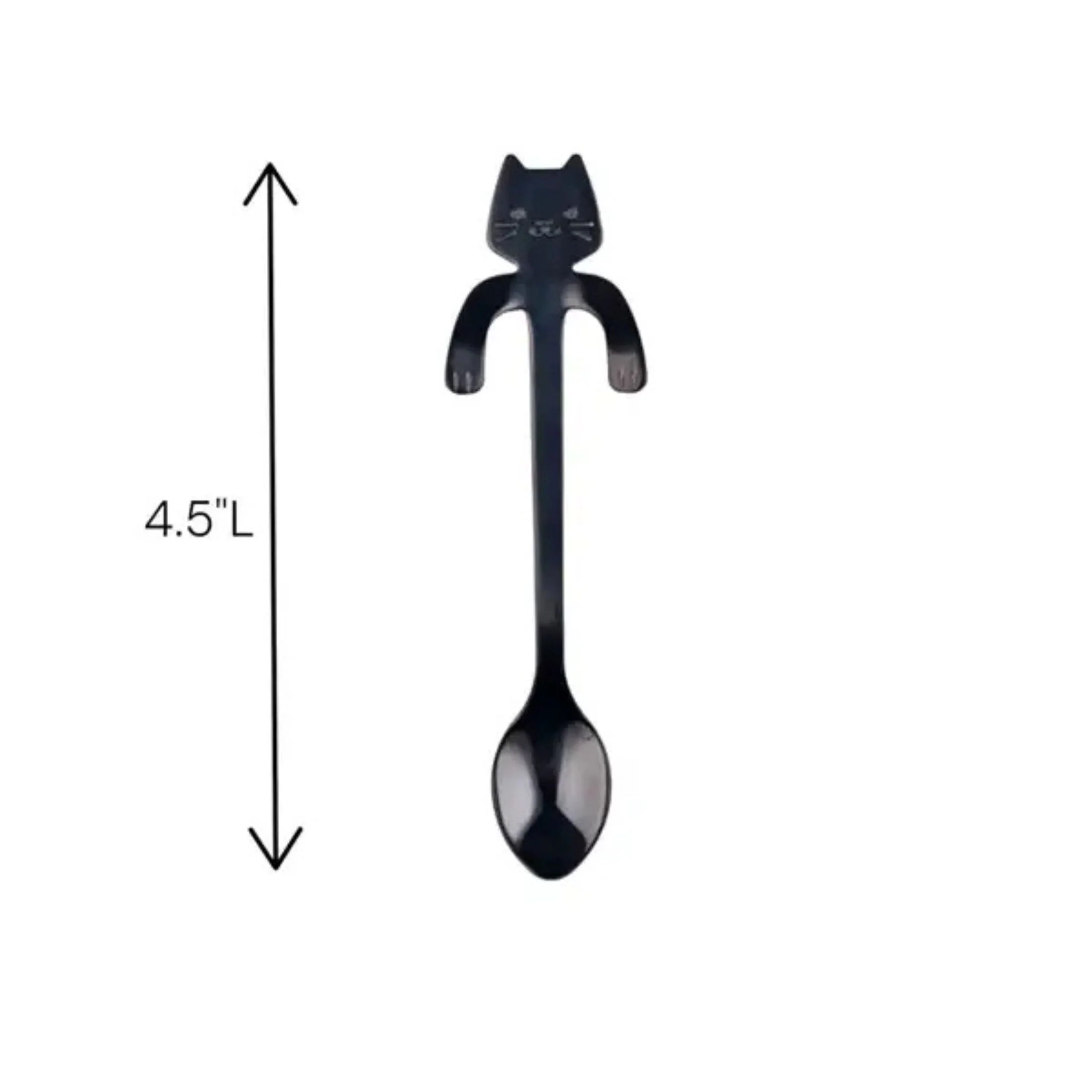 Cat Hanging Tea Spoon in Gold Silver or Black | Stainless Steel Coffee & Tea Spoon for Cat Lovers | 4.5" - Image 9