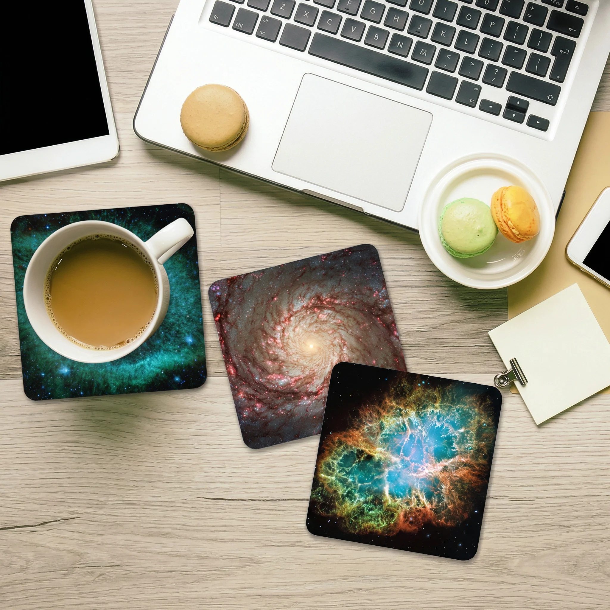Galaxy Coaster Set | Set of 8 Outer Space-Inspired Drink Coasters with NASA Images - Image 3