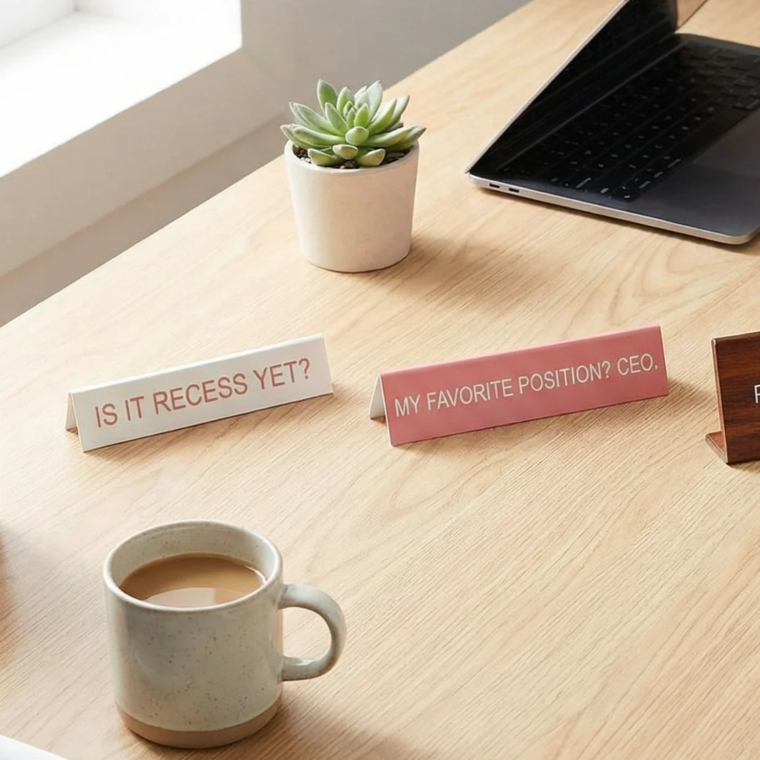 My Favorite Position? CEO Desk Sign | Nameplate in Pink | 5.8″ x 1.3″ - Image 3