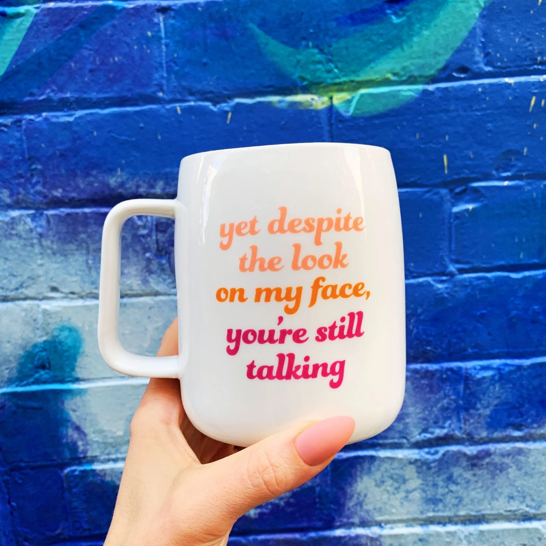 You're Still Talking Ceramic White Mug with Pink Interior | Coffee Tea Cup | 19oz - Image 8
