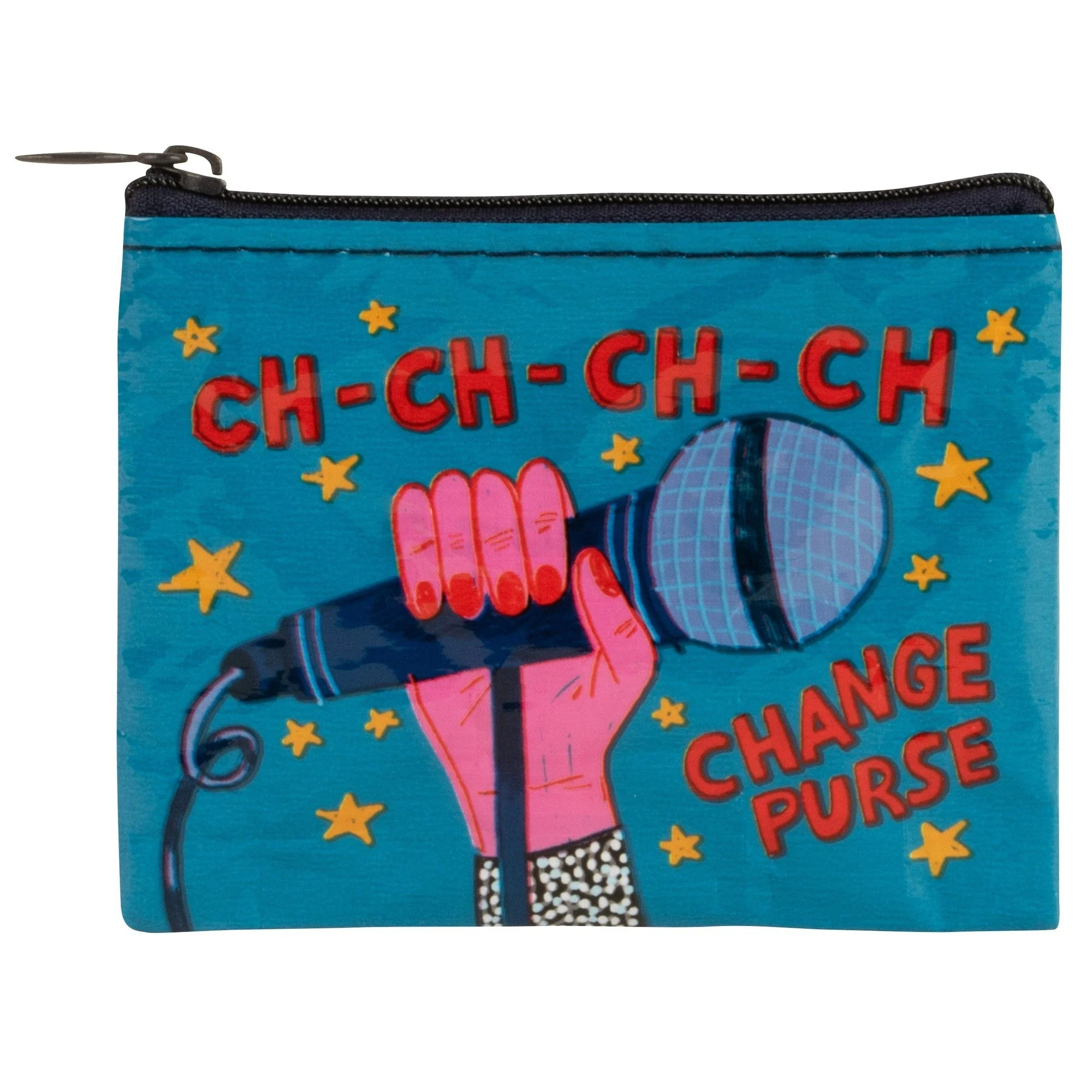 Ch-Ch-Ch-Ch Change Recycled Material Mini Zipper Pouch | Recycled Material | 3"h x 4"w | BlueQ at GetBullish - Image 3