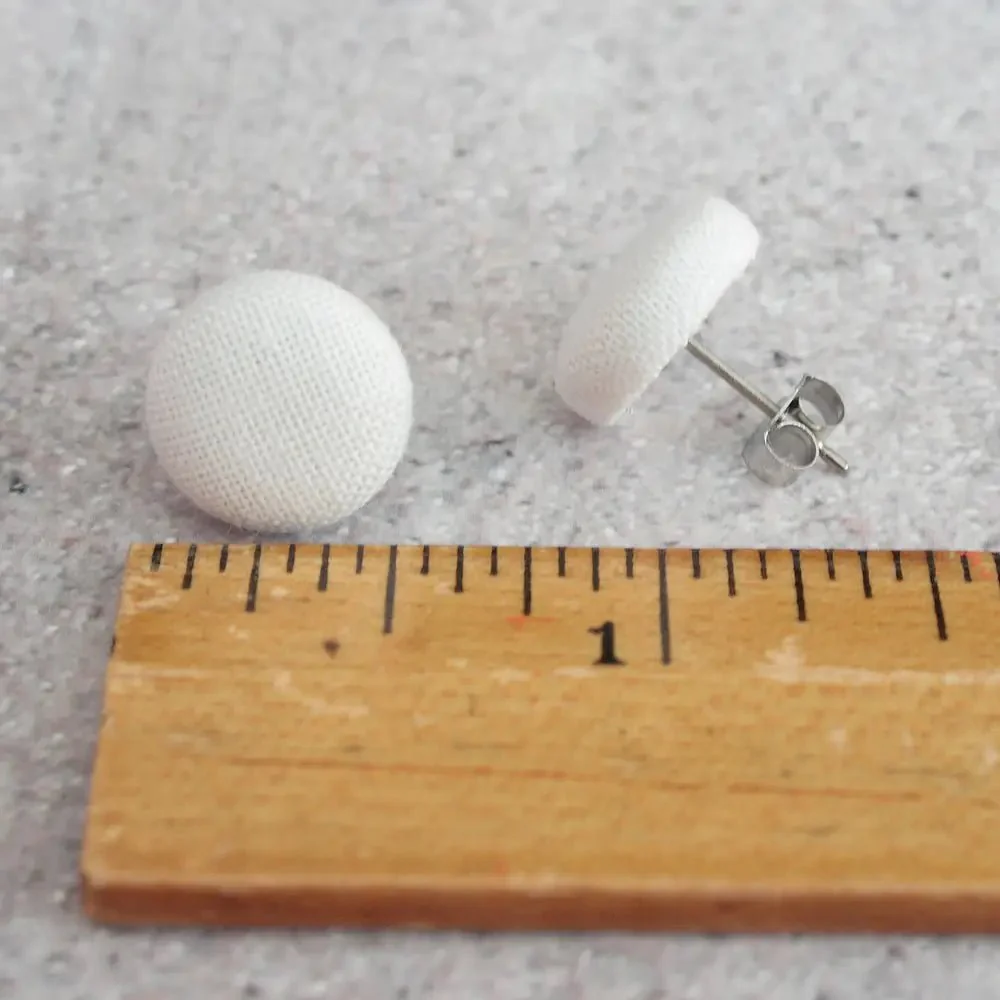 Champagne Toast Fabric Button Earrings | Handmade in the US - Image 3