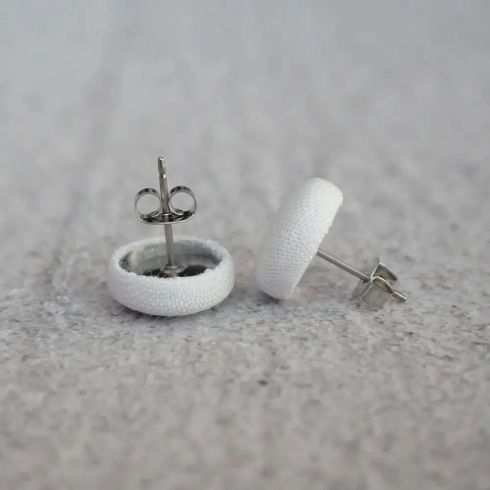 Champagne Toast Fabric Button Earrings | Handmade in the US - Image 5