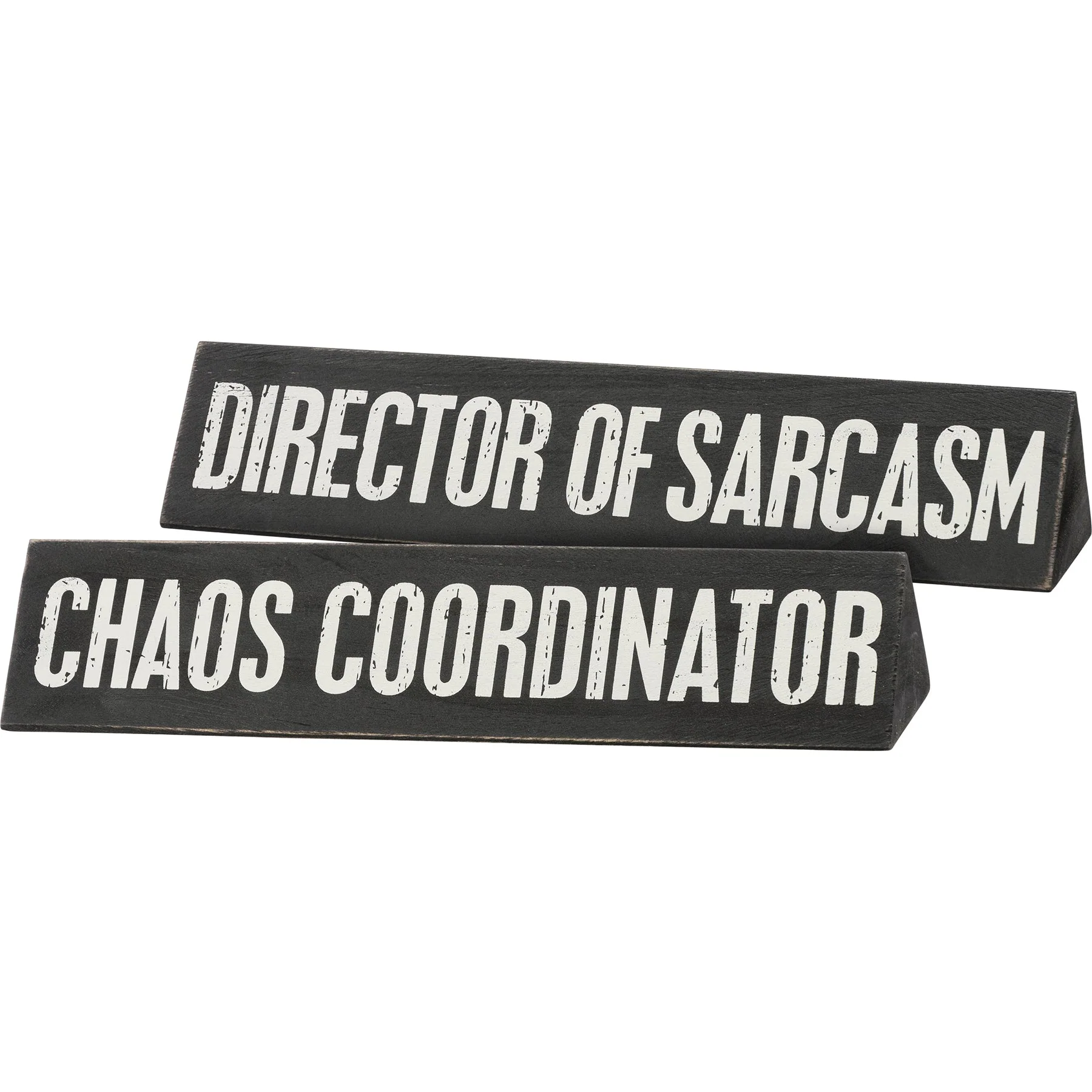 Chaos Coordinator / Director Of Sarcasm Reversible Wooden Desk Plate - Image 3