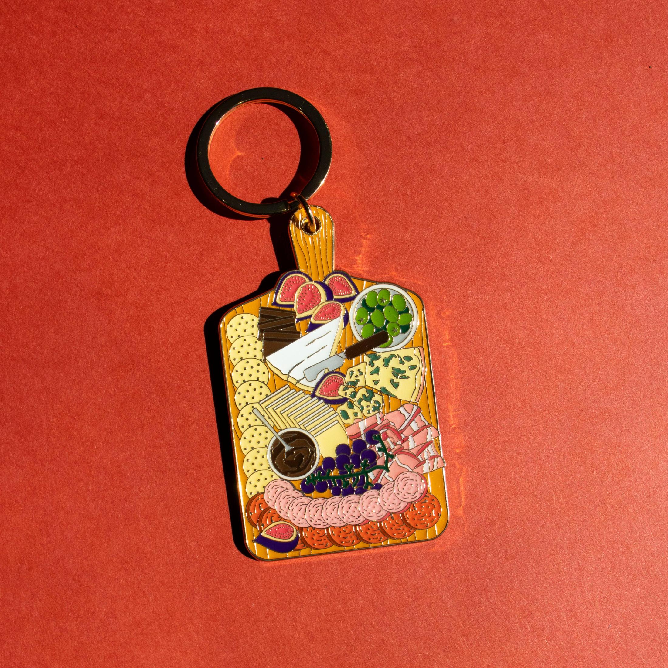 Charcuterie & Cheese Board Keychain In Gift Bag | Gift-Ready Accessory - Image 2