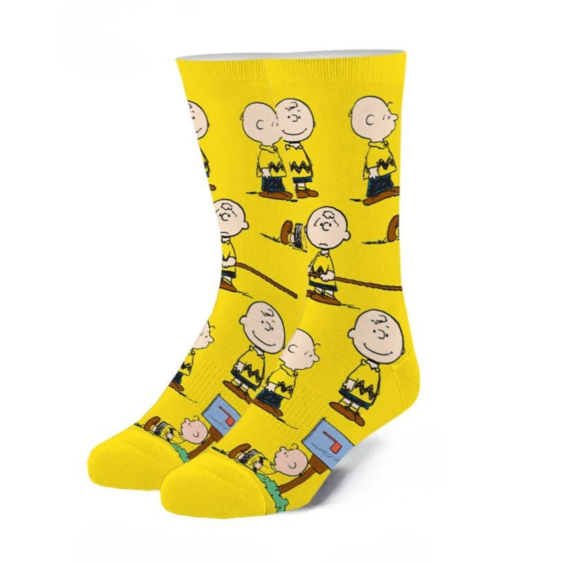 Charlie Brown Men’s Crew Socks | Fun Peanuts Cartoon Crazy Socks - Image 2