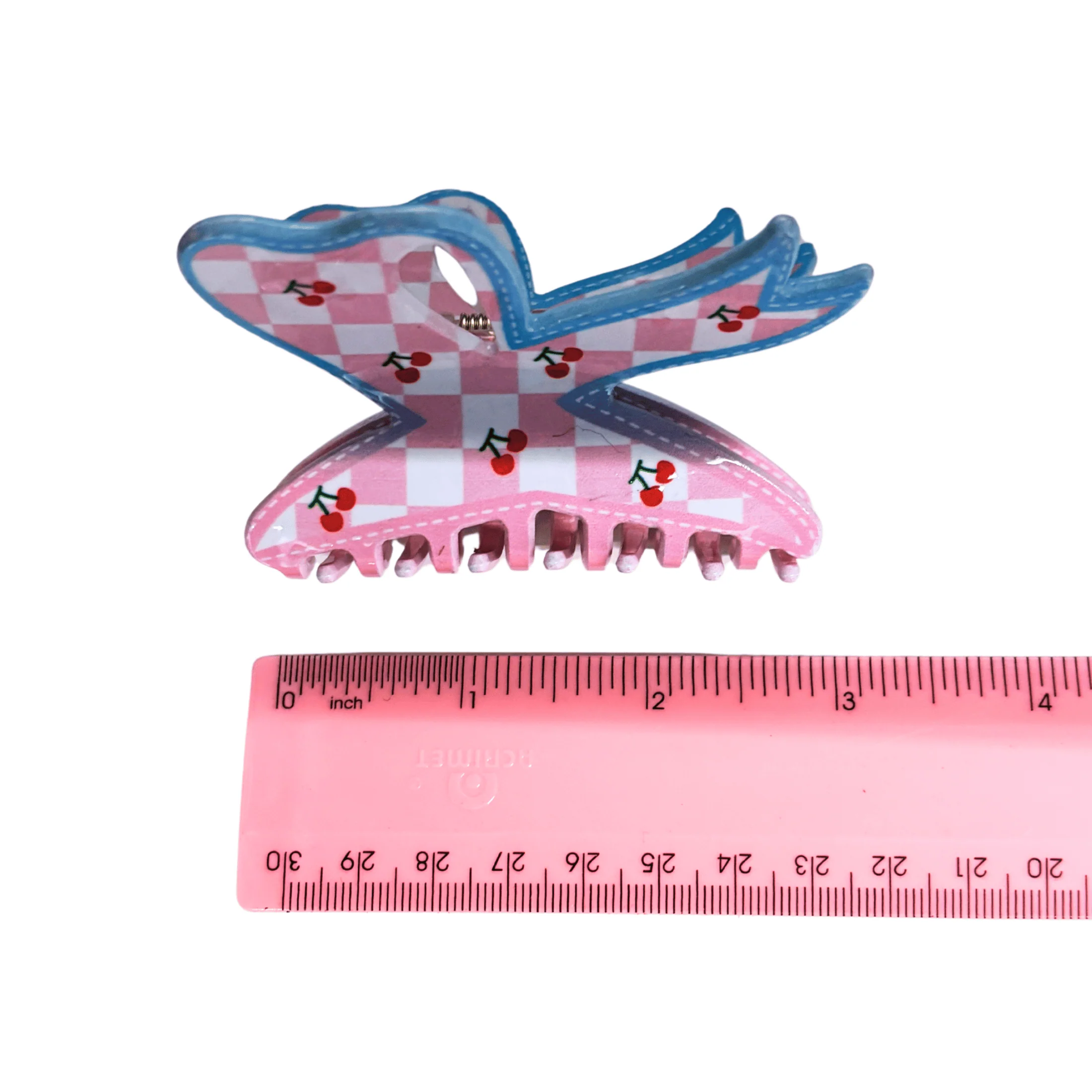 Velvet Claws Checkered Cherry Bow Hair Claw - Image 10