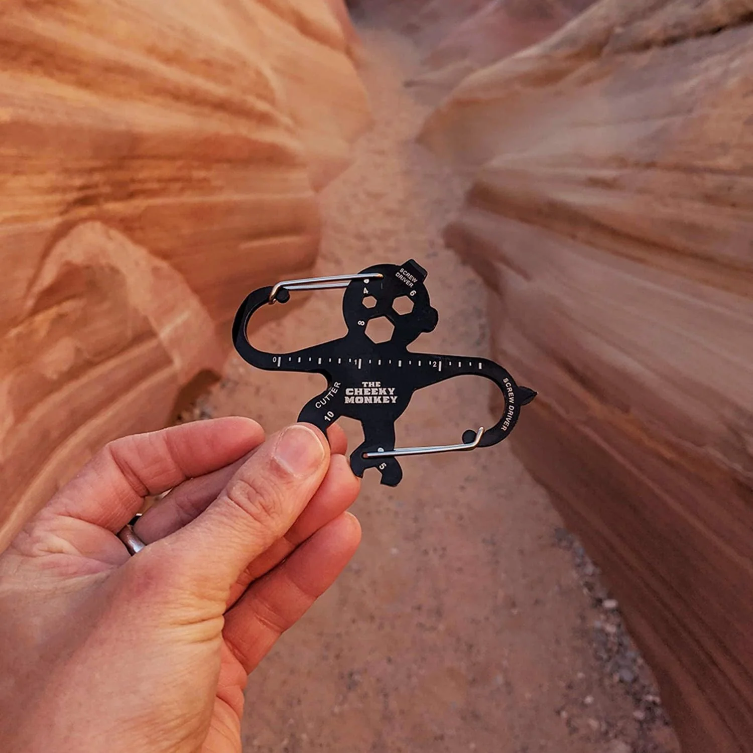 Cheeky Monkey Double "S" Carabiner Multitool | Handy 13-in-1 Keychain DIY Tool | Gift for Men - Image 2
