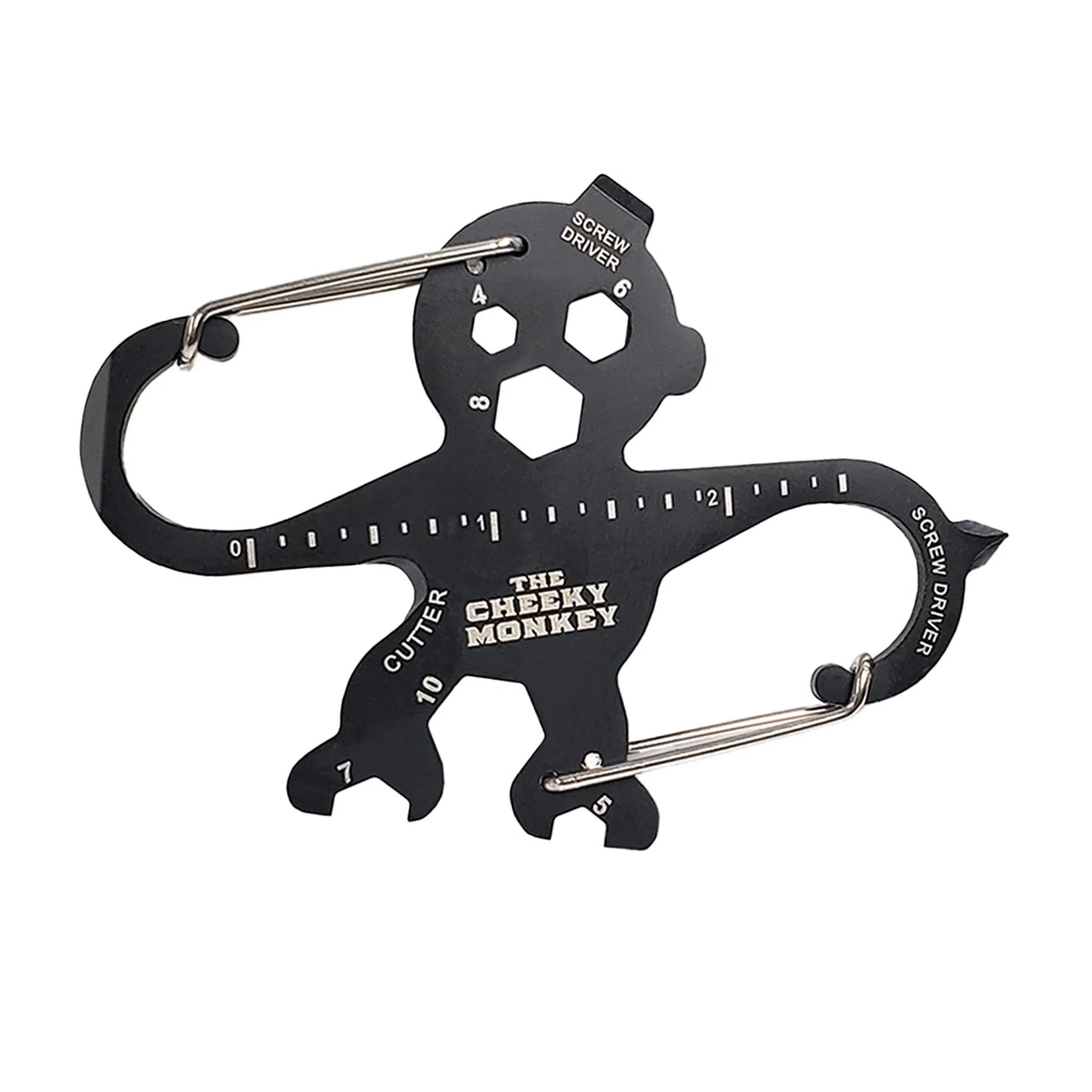 Cheeky Monkey Double "S" Carabiner Multitool | Handy 13-in-1 Keychain DIY Tool | Gift for Men - Image 3
