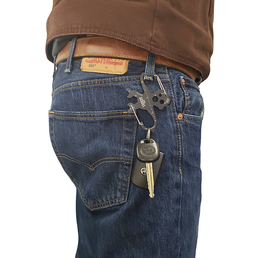 Cheeky Monkey Double "S" Carabiner Multitool | Handy 13-in-1 Keychain DIY Tool | Gift for Men - Image 4