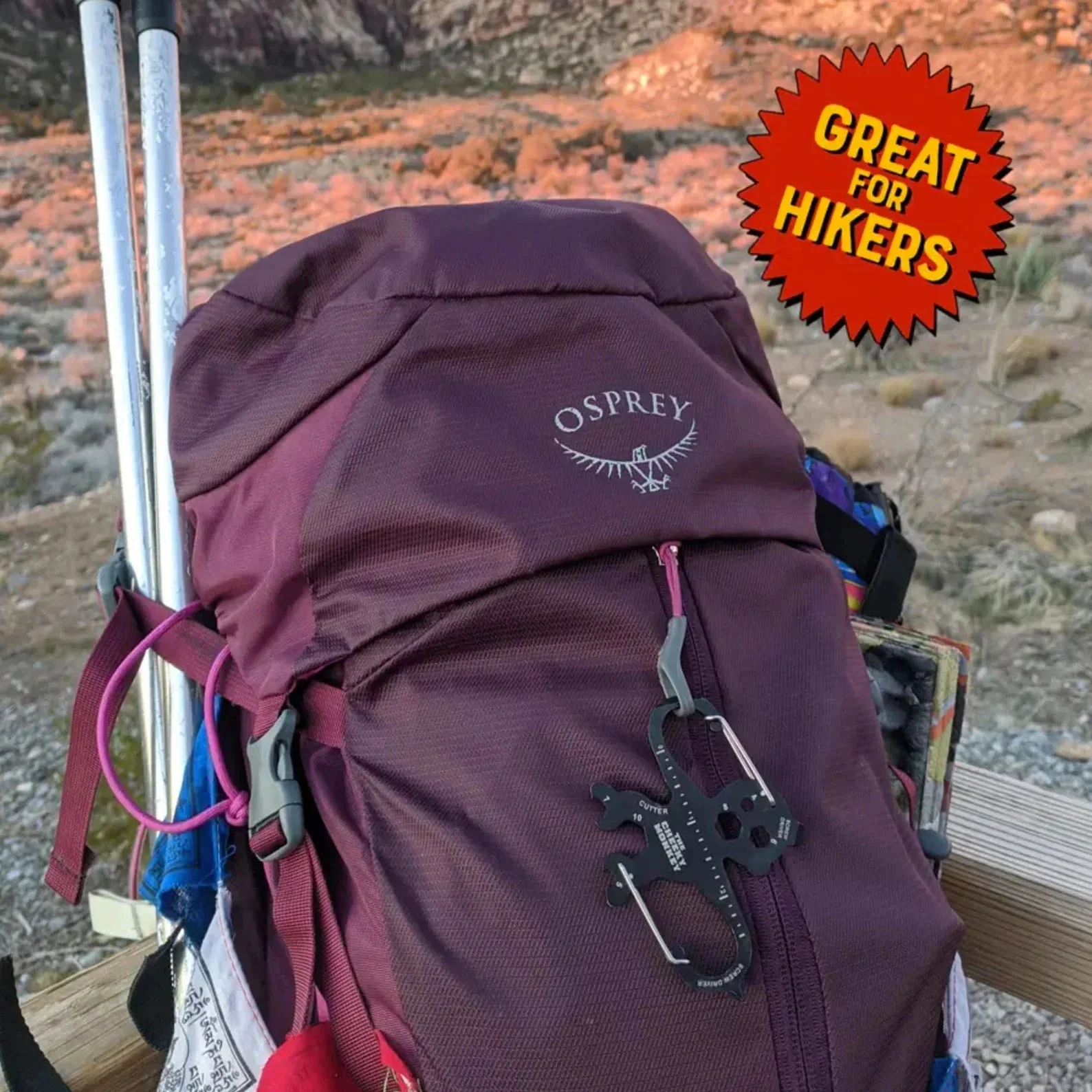 Cheeky Monkey Double "S" Carabiner Multitool | Handy 13-in-1 Keychain DIY Tool | Gift for Men - Image 5
