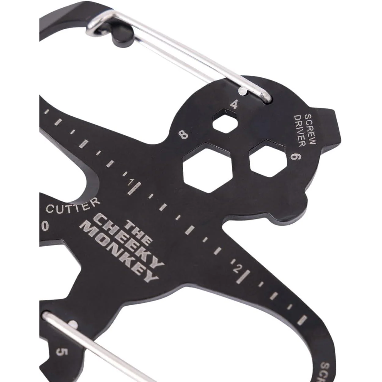 Cheeky Monkey Double "S" Carabiner Multitool | Handy 13-in-1 Keychain DIY Tool | Gift for Men - Image 6