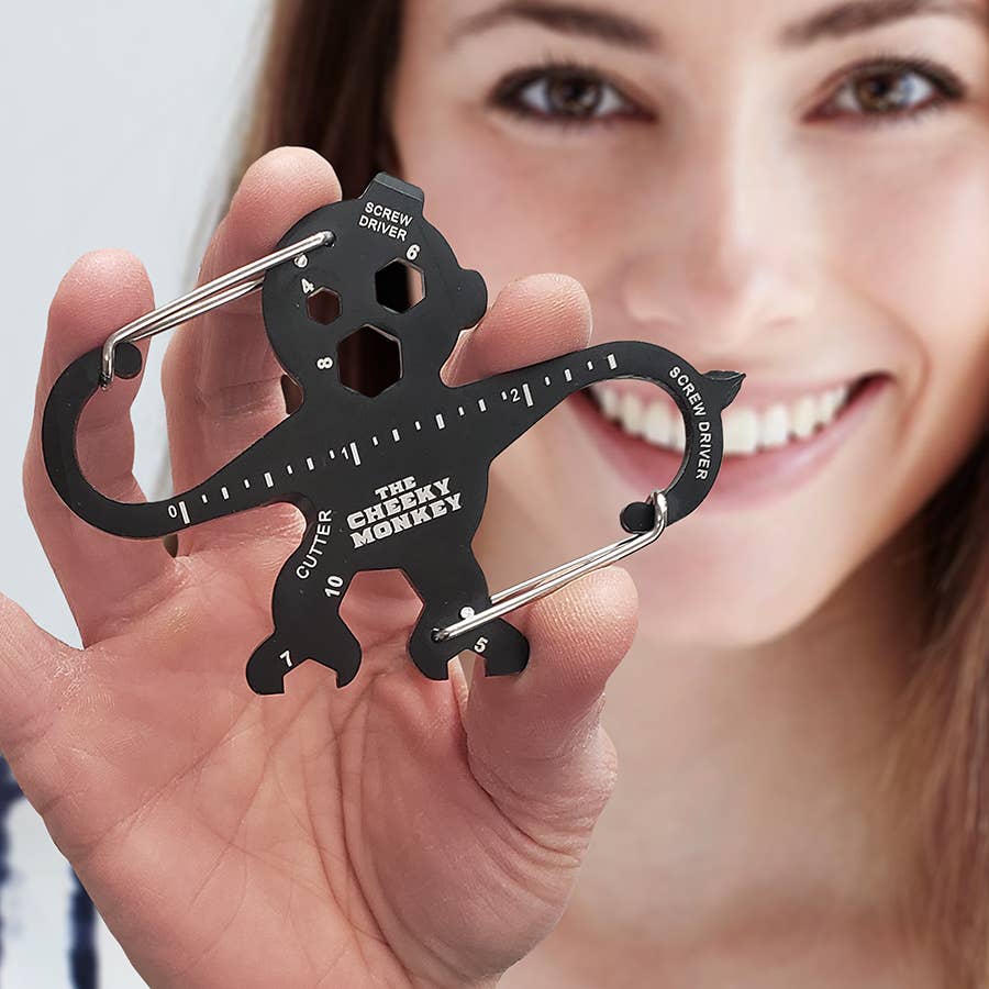 Cheeky Monkey Double "S" Carabiner Multitool | Handy 13-in-1 Keychain DIY Tool | Gift for Men - Image 7