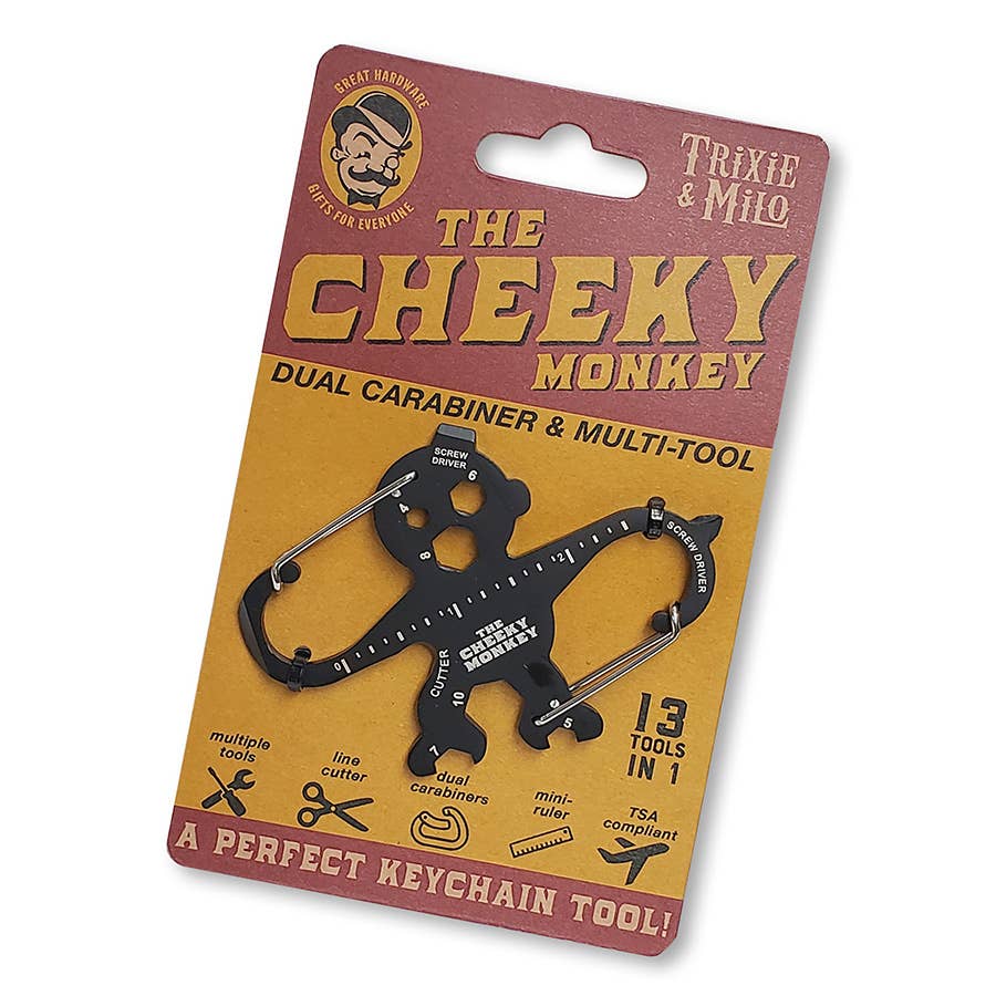Cheeky Monkey Double "S" Carabiner Multitool | Handy 13-in-1 Keychain DIY Tool | Gift for Men - Image 8