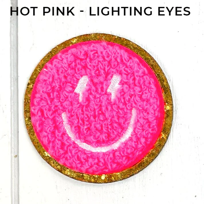Smiley & Heart Icons Chenille Self-Adhesive Patches | Decorative DIY Stick On Patches - Image 8