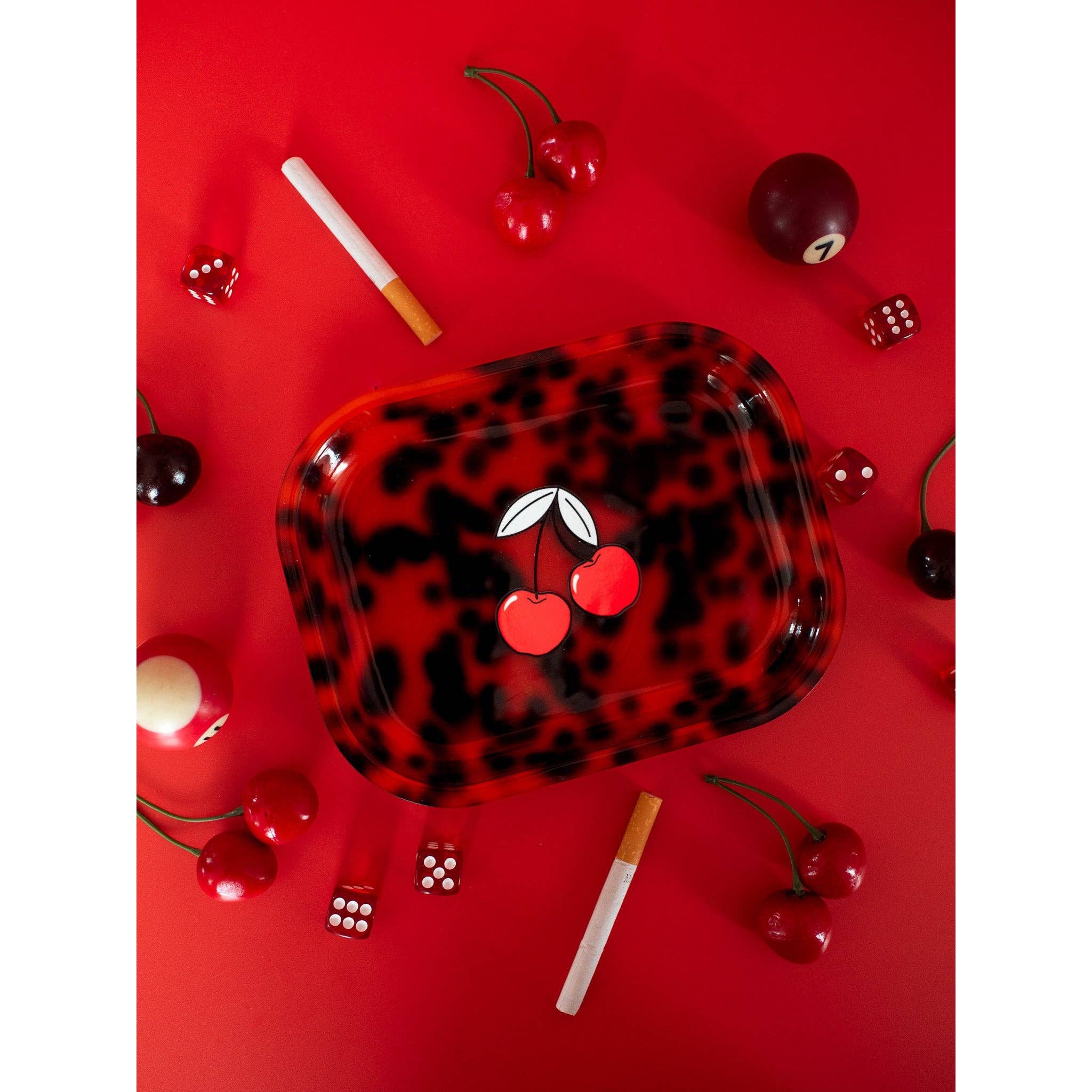 Cherry Acrylic Tray | Decorative Serving Trinket Tray | 7" x 5.5" - Image 3