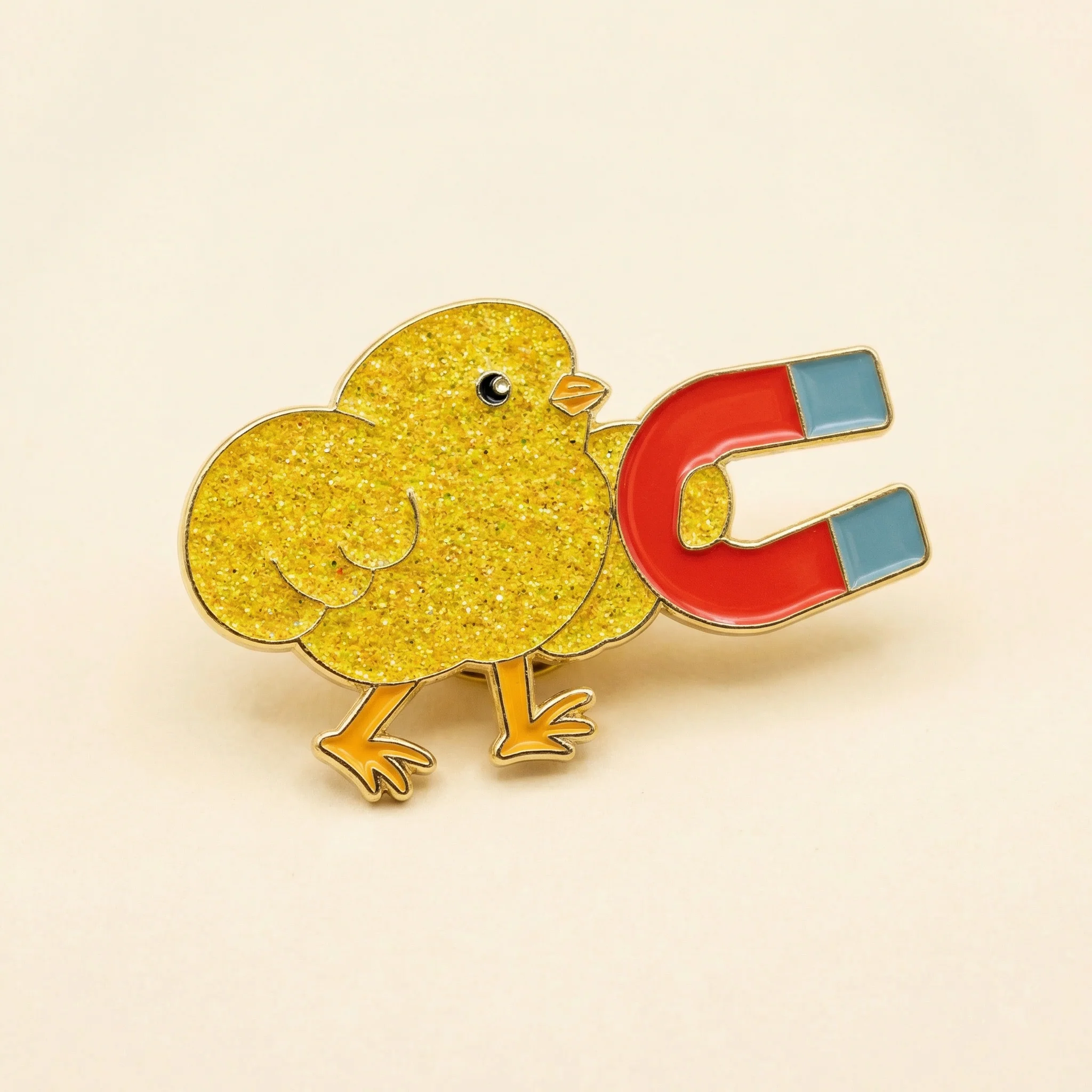Chick Magnet Glitter Soft Enamel Pin | Cute Chick with Magnet Lapel Pin - Image 3