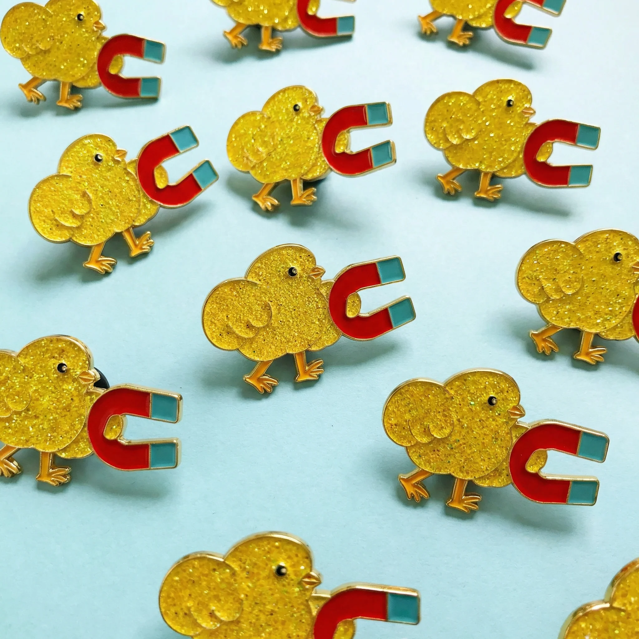 Chick Magnet Glitter Soft Enamel Pin | Cute Chick with Magnet Lapel Pin - Image 7