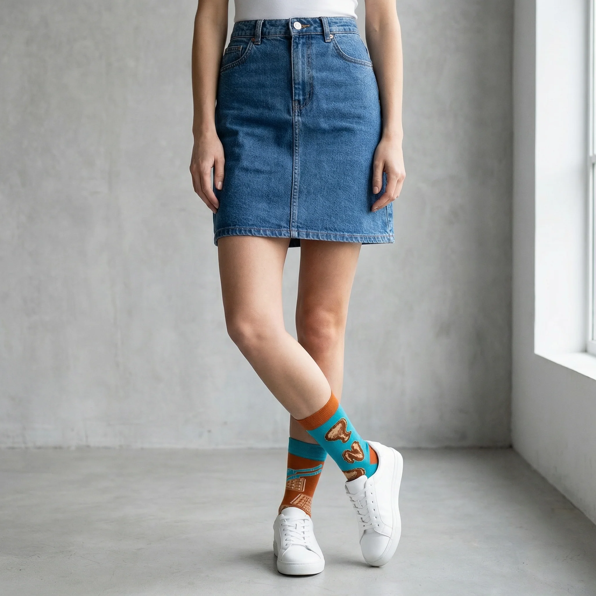 Chicken And Waffles Socks 🐔🧇 | Mismatched Unisex Cotton Socks - Image 3