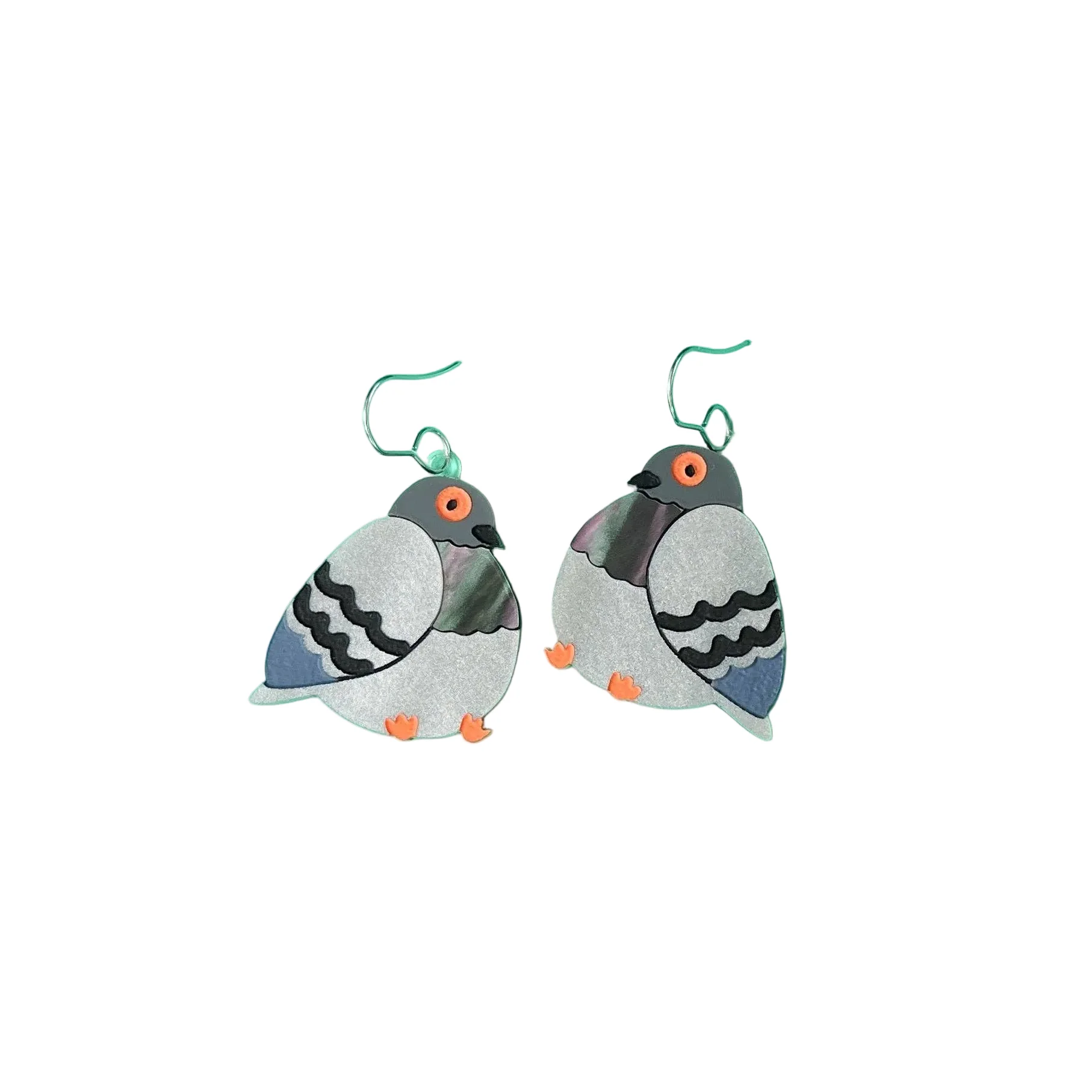 Chunky Pigeon Earrings | Handmade - Image 3