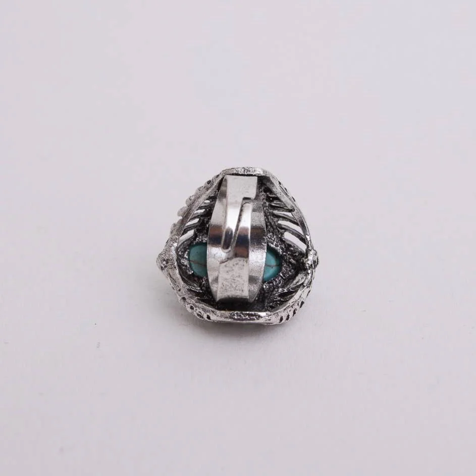 Classic Marquise Adjustable Turquoise Ring | Western Inspired Diamond Shaped Fashion Jewelry - Image 5
