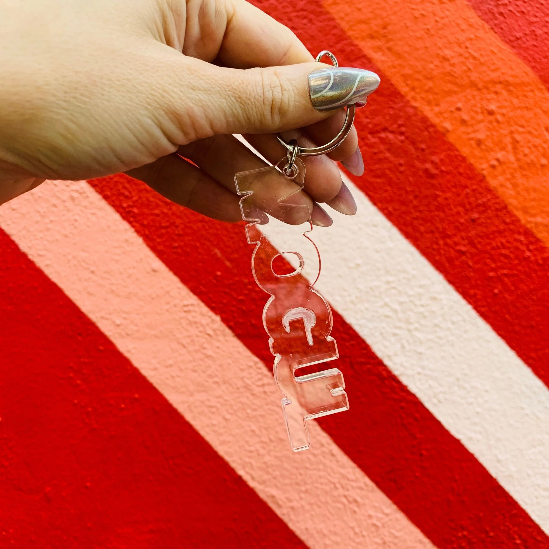 Mogul Acrylic Word Key Chain | Clear Word Shaped Keyholder - Image 4