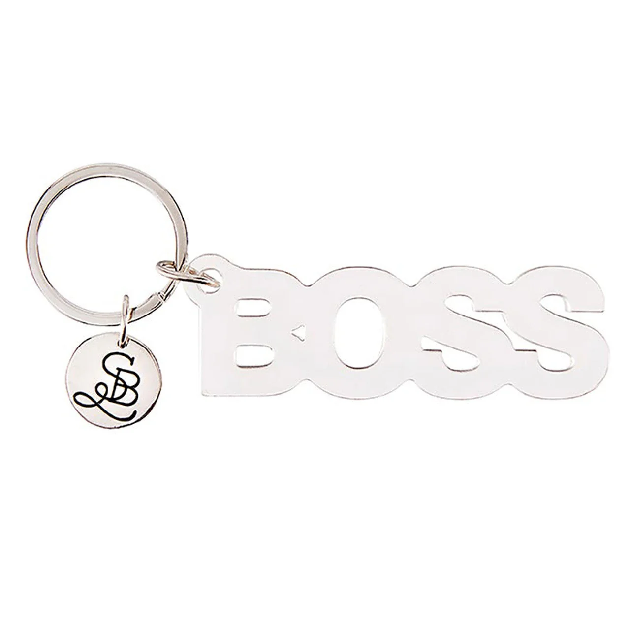 Boss Acrylic Word Keychain | Clear Transparent Word Shaped Keyholder - Image 3