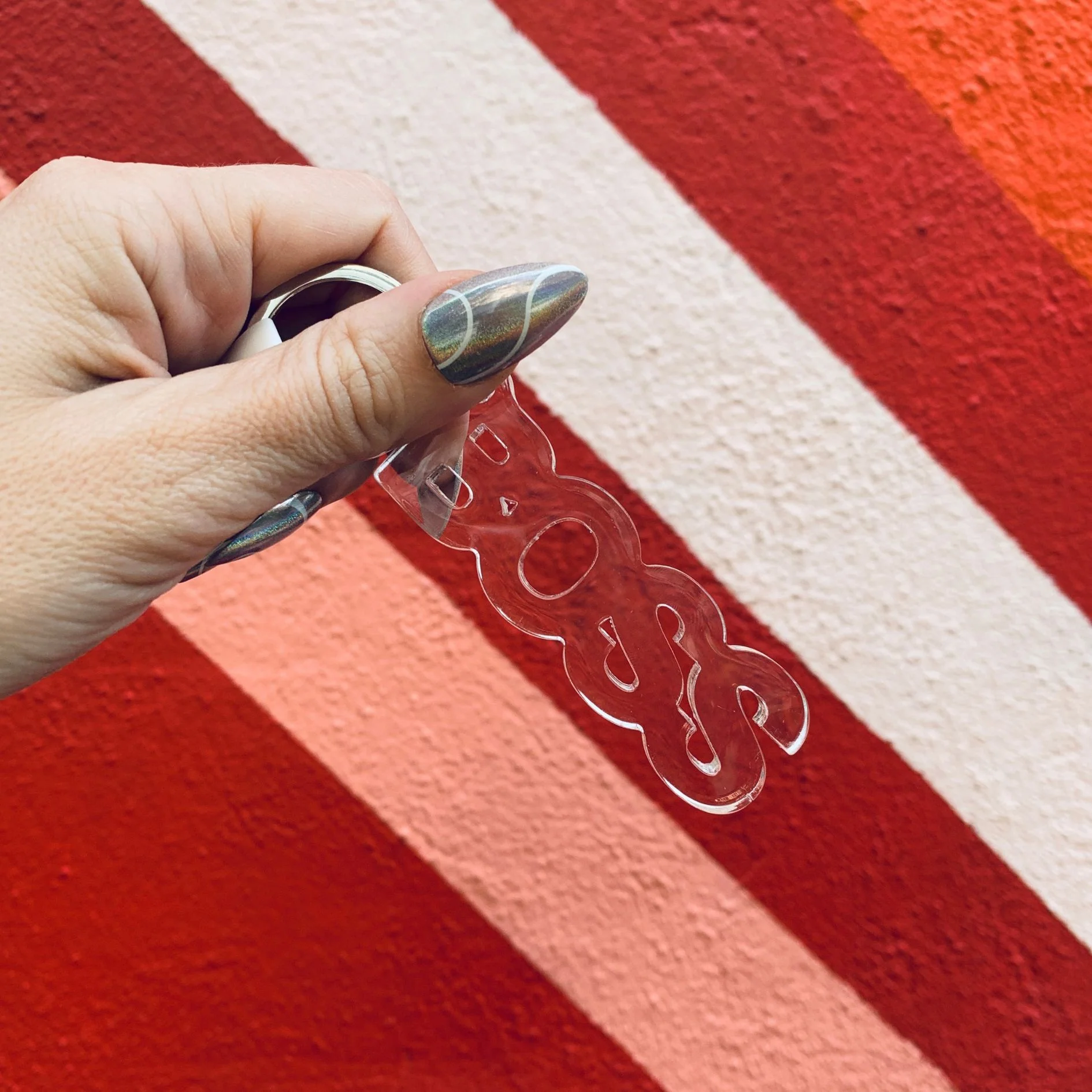 Boss Acrylic Word Keychain | Clear Transparent Word Shaped Keyholder - Image 6