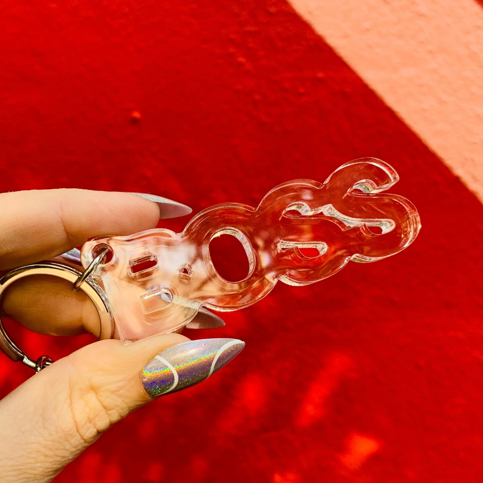 Boss Acrylic Word Keychain | Clear Transparent Word Shaped Keyholder - Image 7