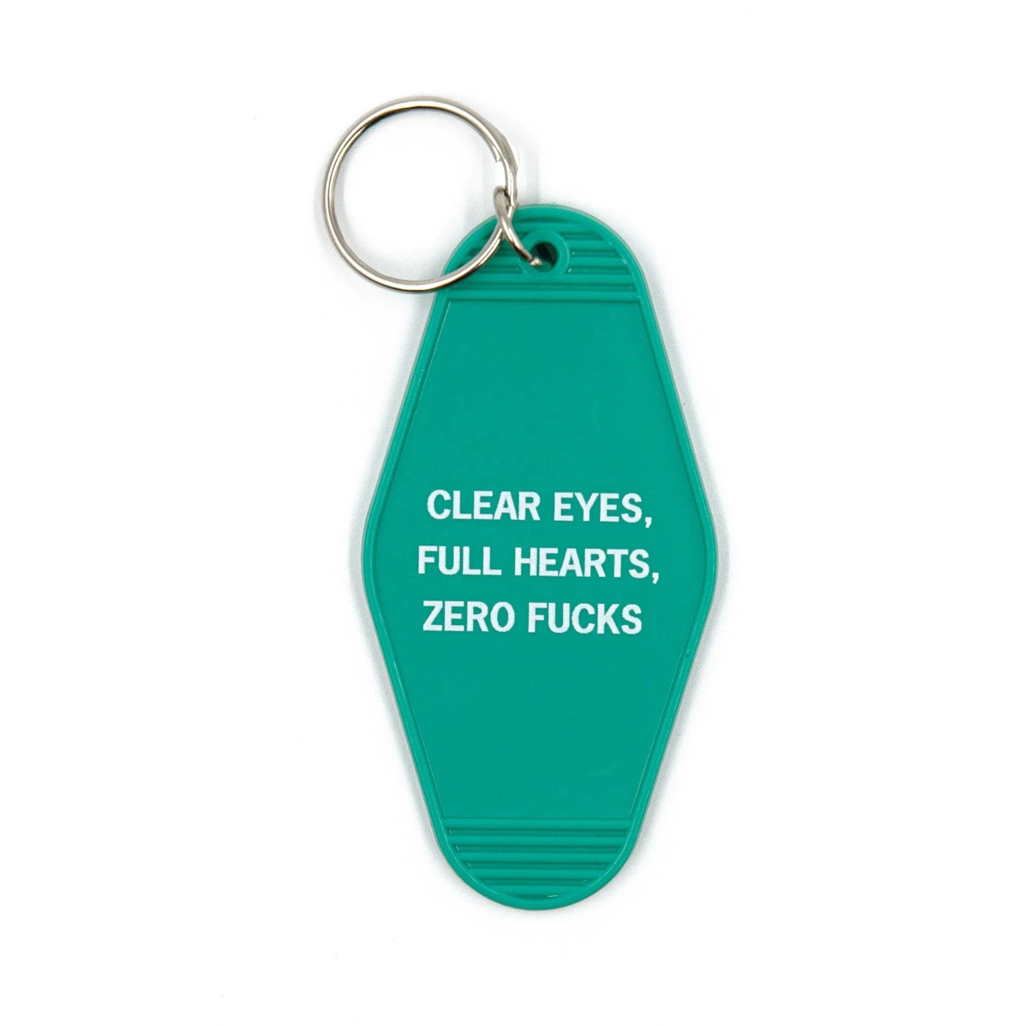 Clear Eyes, Full Hearts, Zero Fucks Motel Style Keychain In Green - Image 2