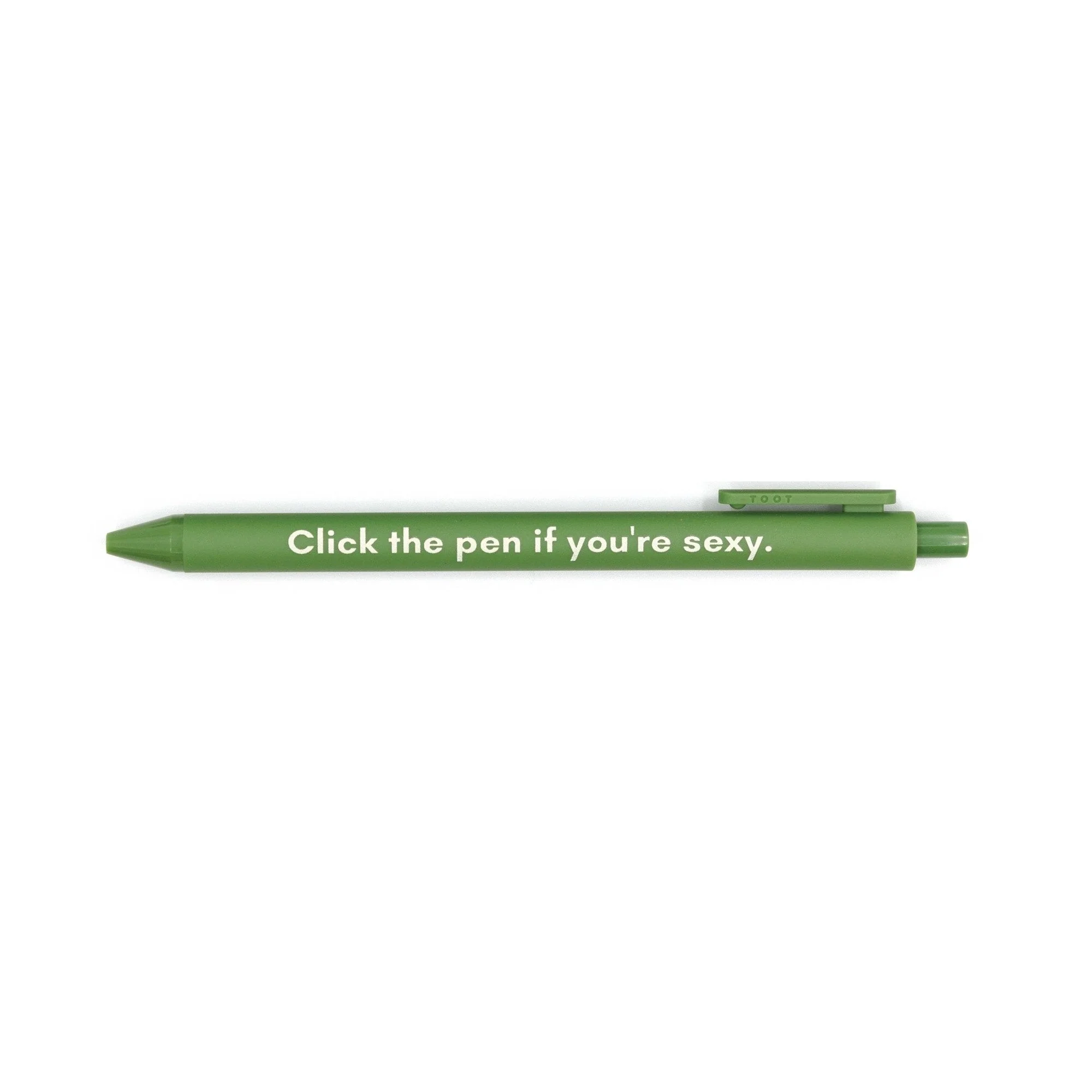 Click The Pen If You're Sexy Pen 🌹 | Gel Click Pen in Olive Green - Image 4