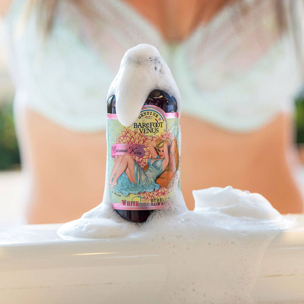 Coconut Kiss Bubble Bath – Tropical Coconut | Oat Oil & White Tea | 4oz Amber Bottle - Image 3