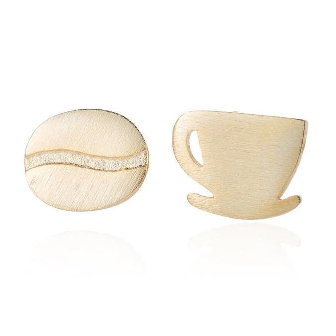 Coffee Cup & Bean Earrings in Rose Gold or Silver - Image 7