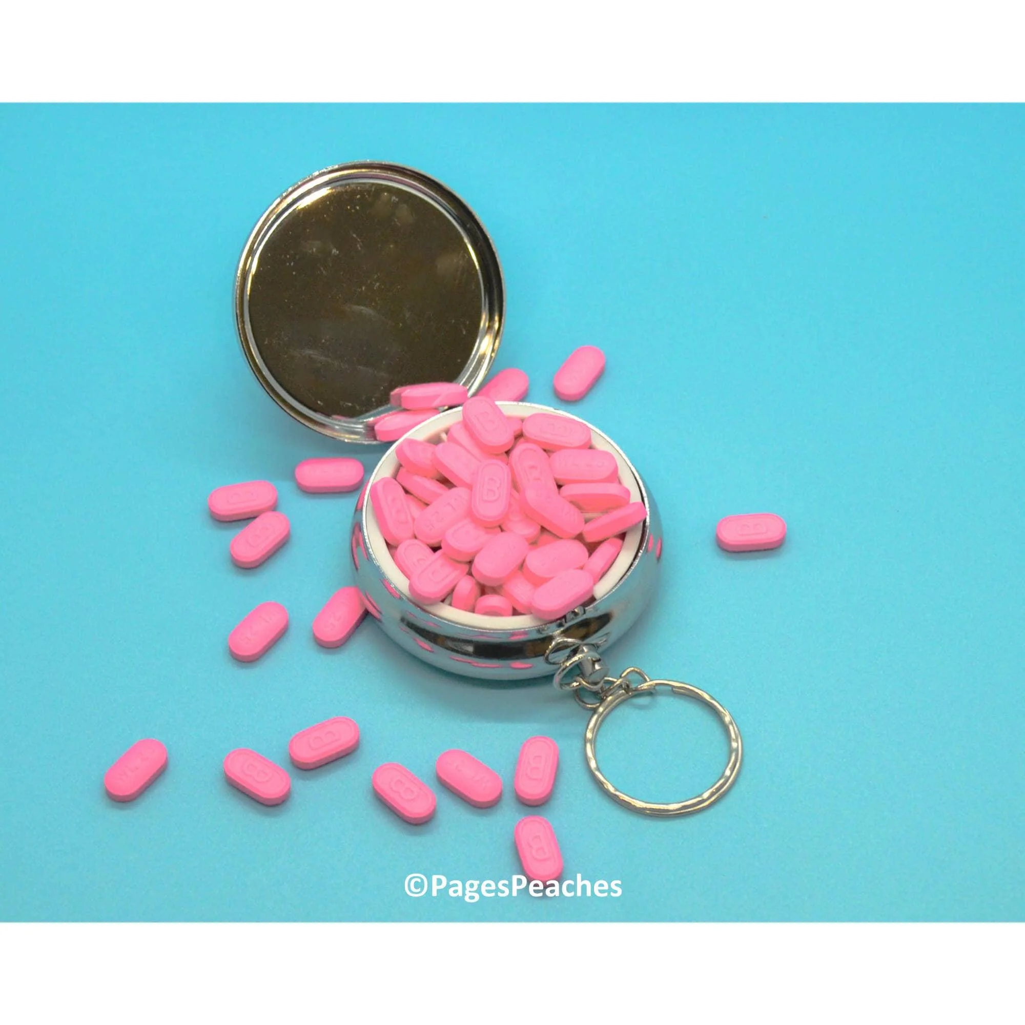 Medicinal Cocaine Parody Pill Case | 3 Way Organizer Chrome Keychain - Image 7